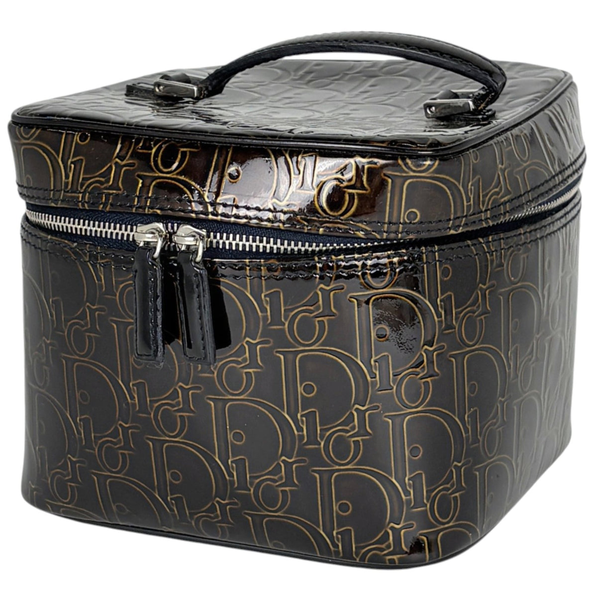 Christian Dior Trotter Bronze Patent Leather Pouch (Pre-Owned)