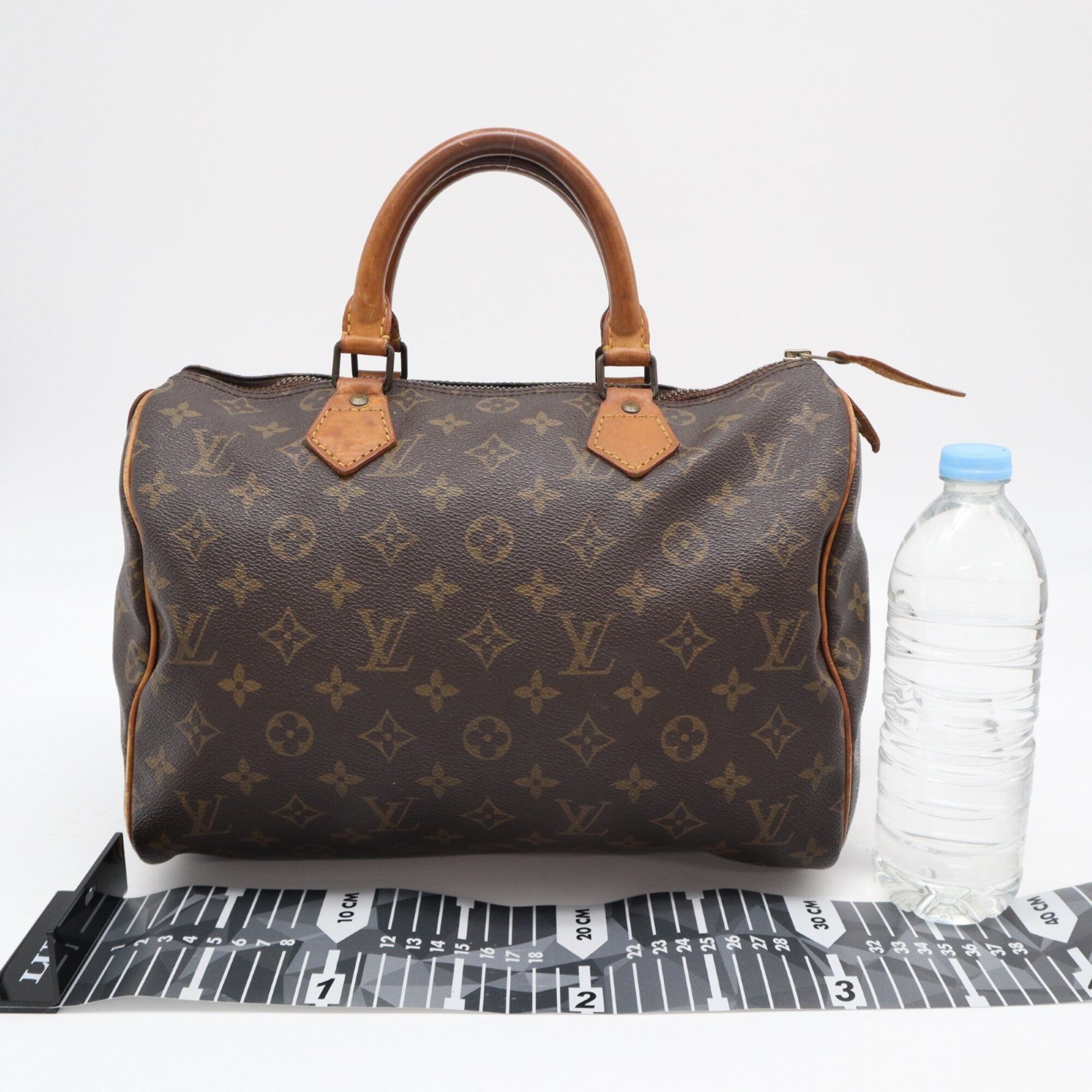 Louis Vuitton Beige Blue Brown Monogram Coated Canvas Leather Handbag (Pre-Owned)