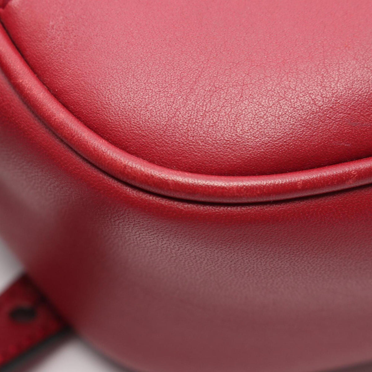 Gucci Red Color Leather Handbag Shoulder Bag (Pre-Owned)