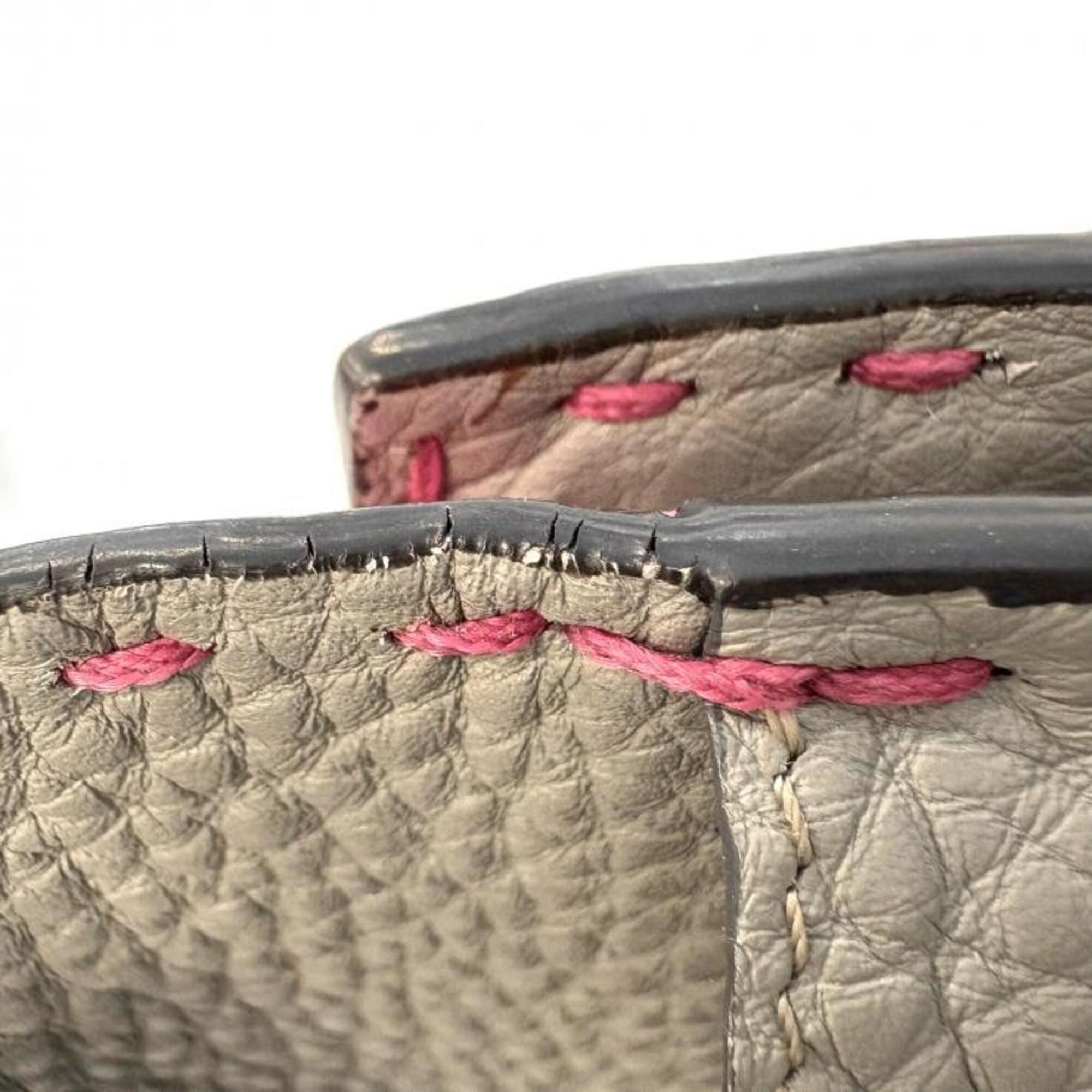 Fendi Gray Light Pink Pink Leather Long Wallet (Bi-Fold) (Pre-Owned)