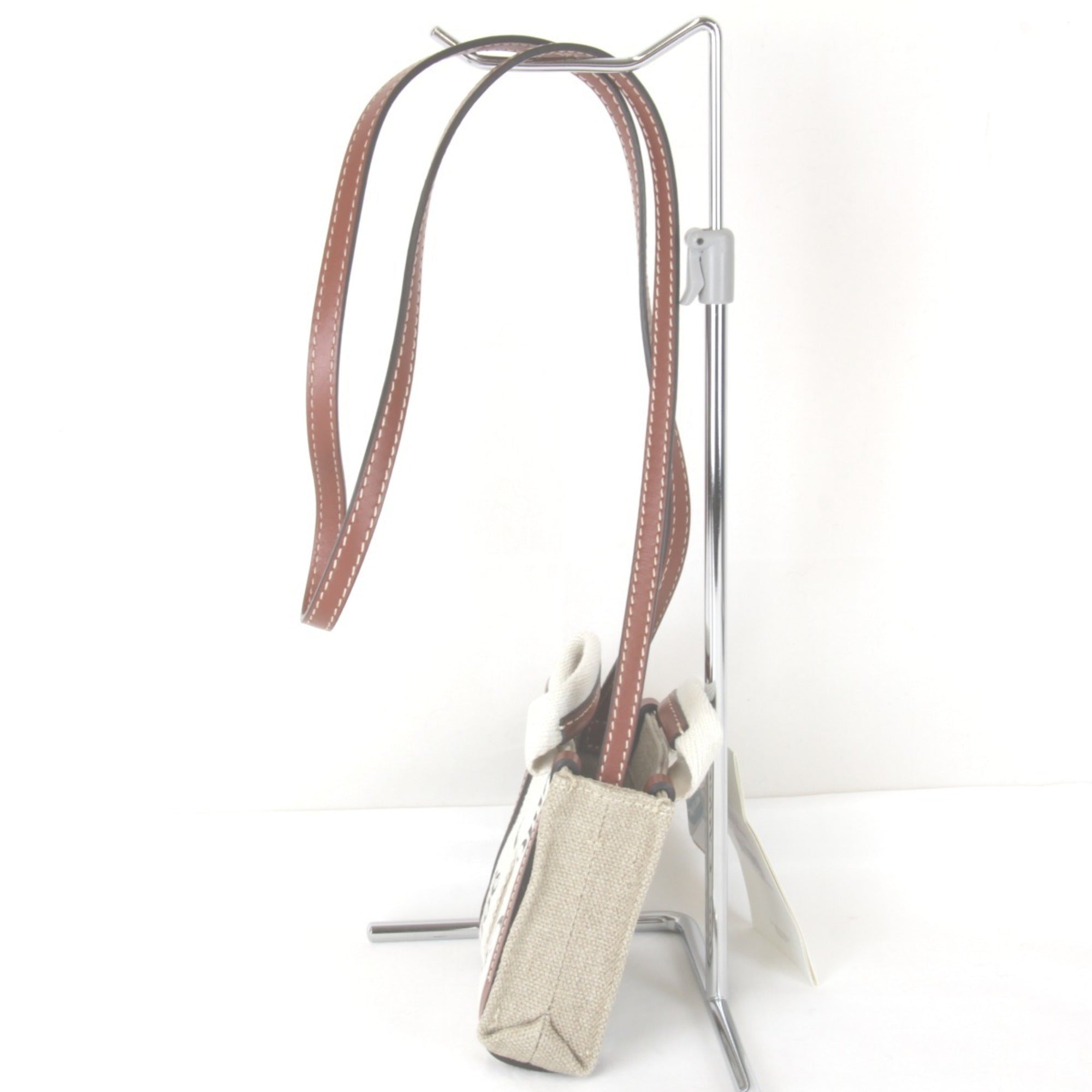 Chloé Beige Linen Cotton Leather Tote Bag (Pre-Owned)