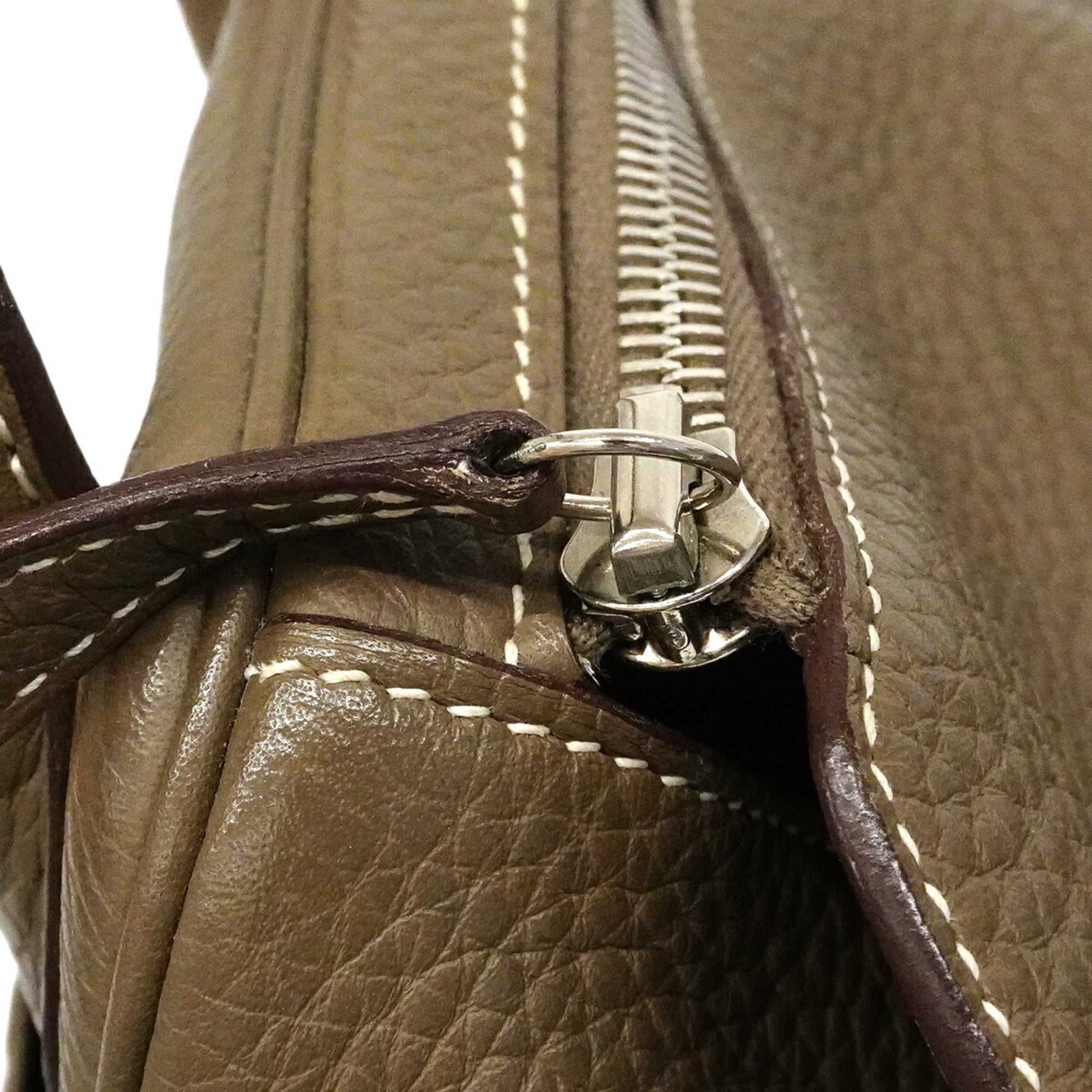 Hermes Etoupe Gray Taurillon Clemence Leather Handbag (Pre-Owned)