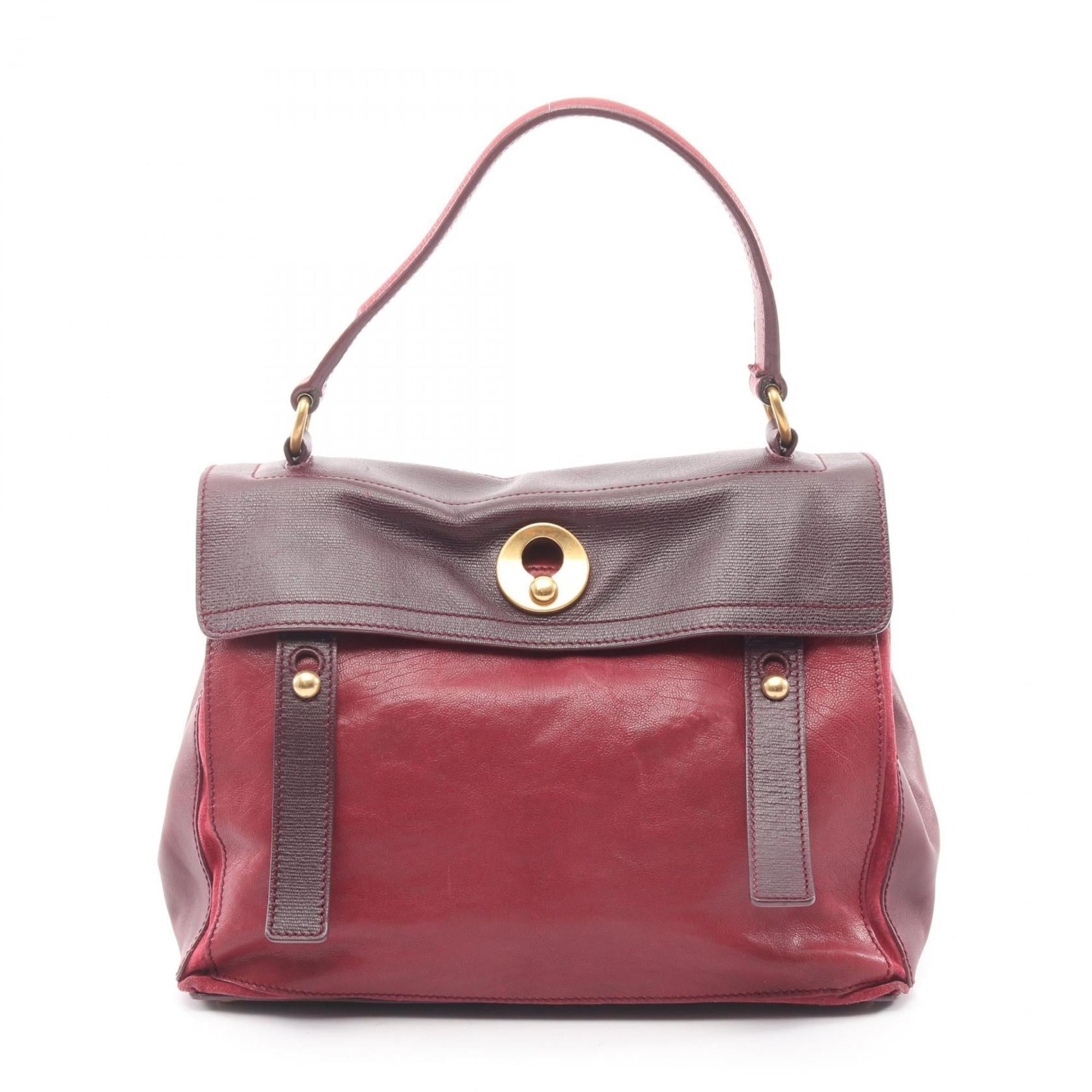Yves Saint Laurent Bordeaux Red Color Leather Handbag (Pre-Owned)