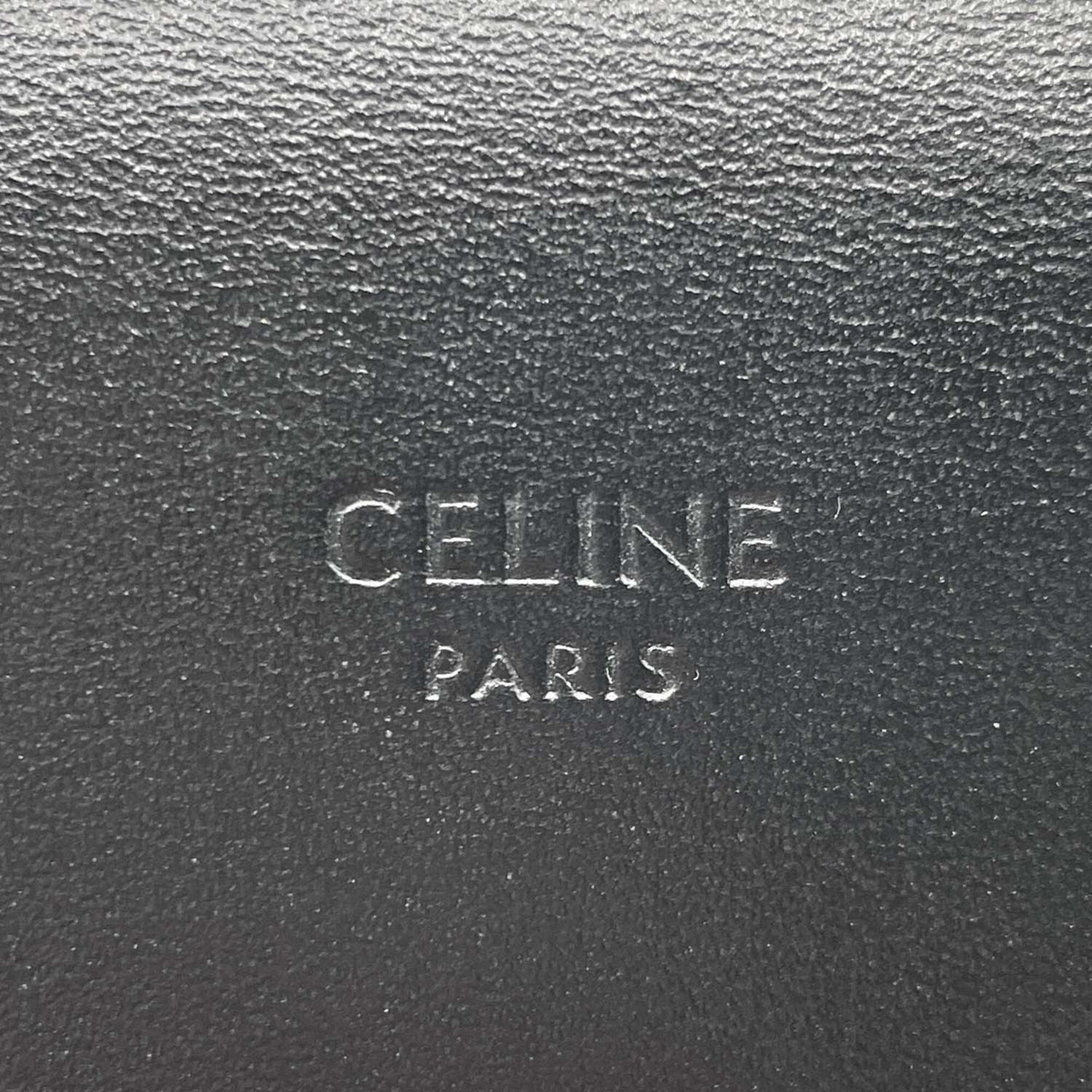 Celine Black White Leather Pvc Shoulder Bag (Pre-Owned)