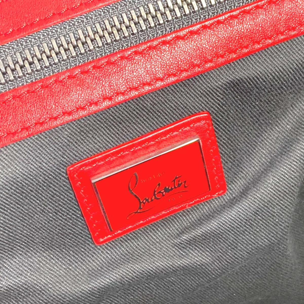 Christian Louboutin Black Red Color Leather Backpack (Pre-Owned)
