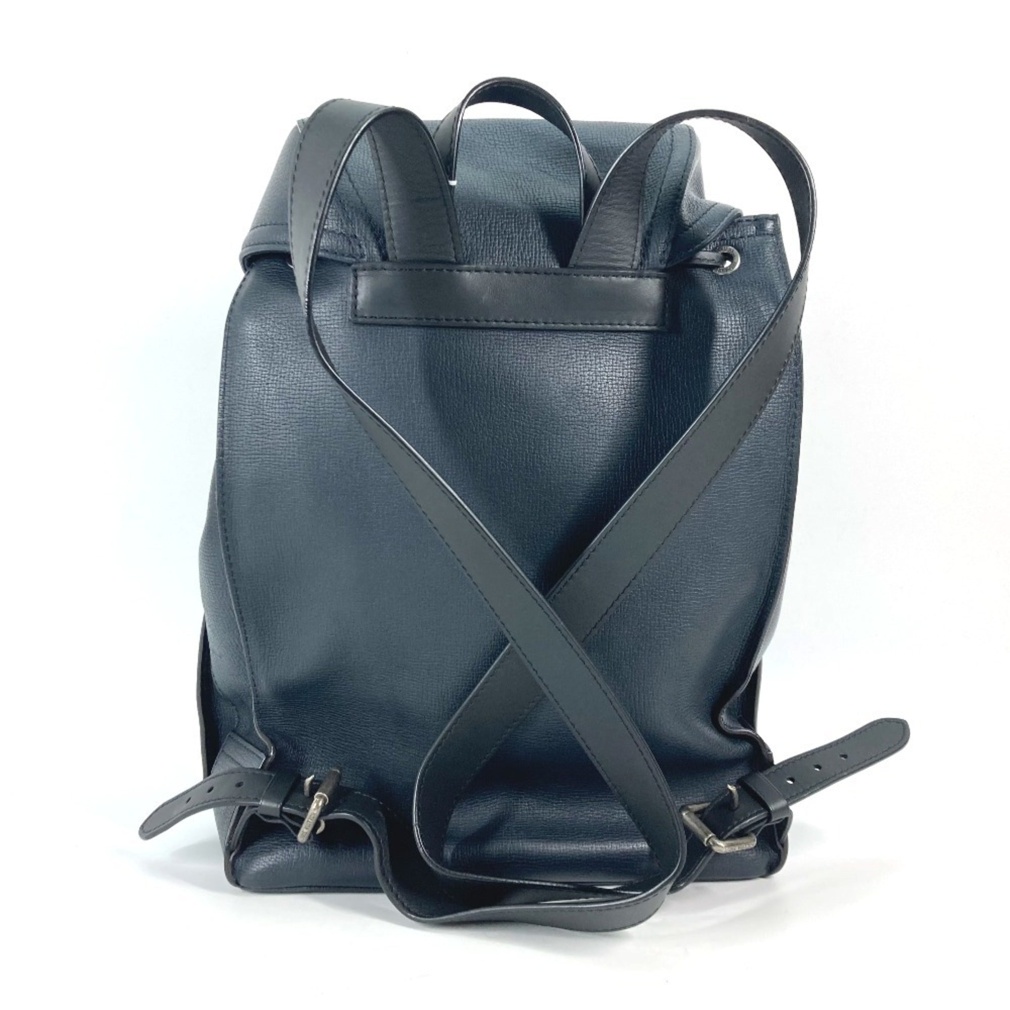 Louis Vuitton Black Navy Navy Blue Utah Leather Backpack (Pre-Owned)