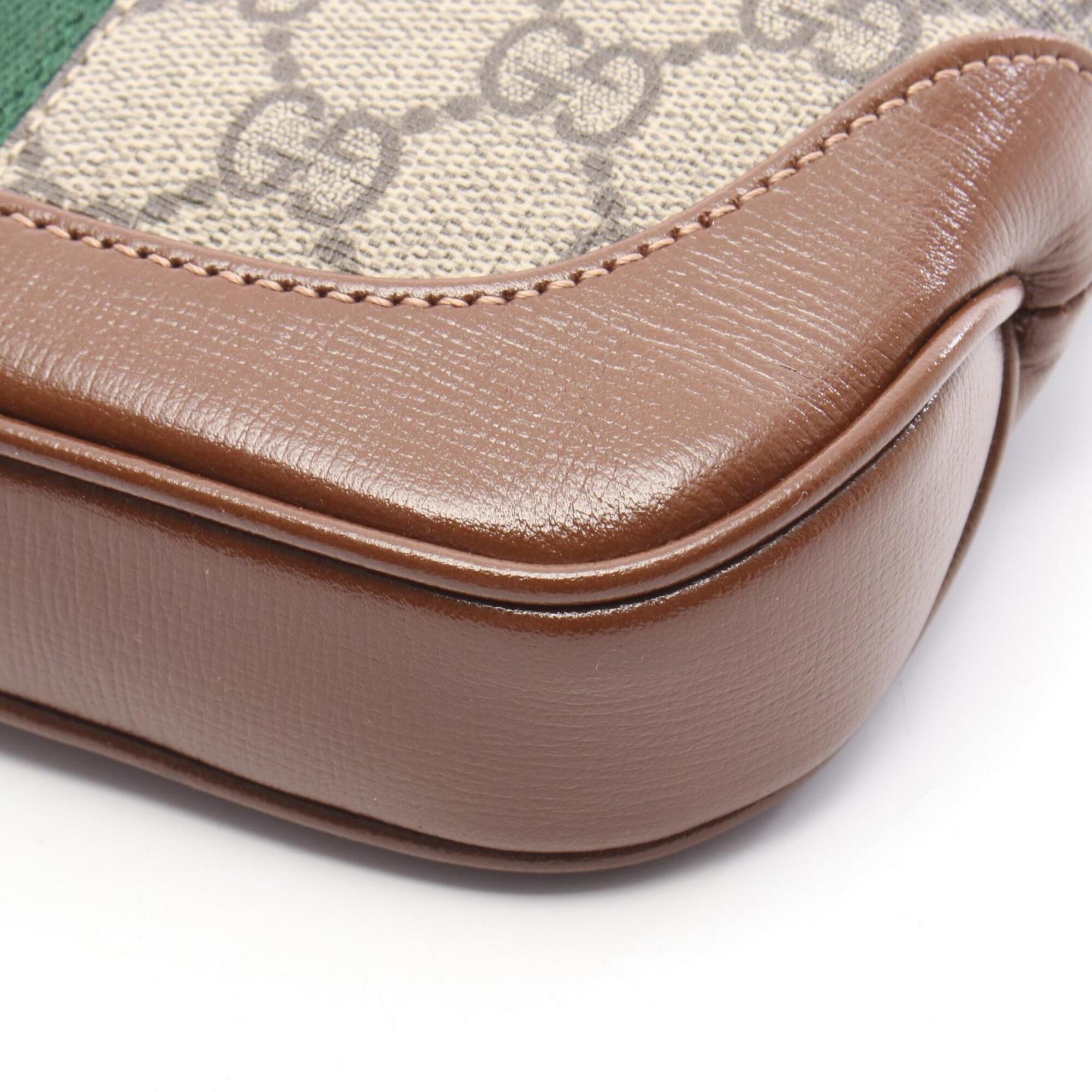Gucci Beige Brown Multi-Color Coated Canvas Leather Handbag (Pre-Owned)
