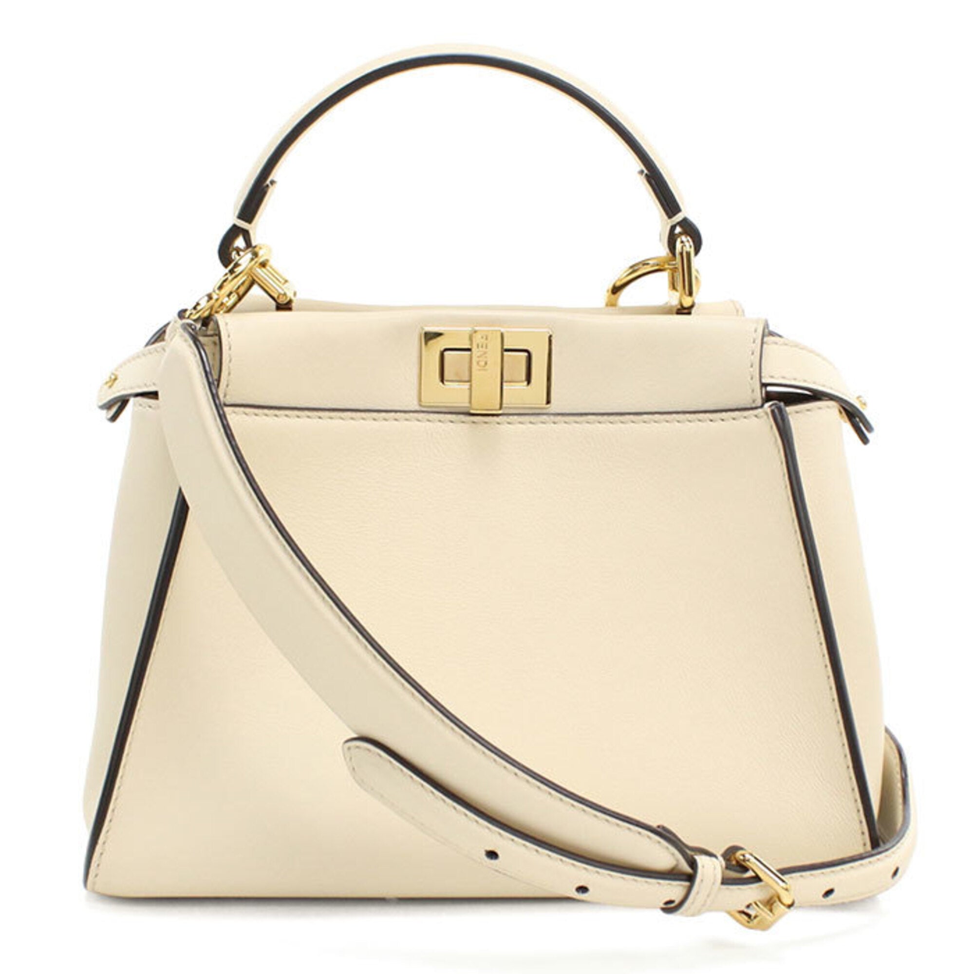 Fendi Ivory Leather Handbag (Pre-Owned)