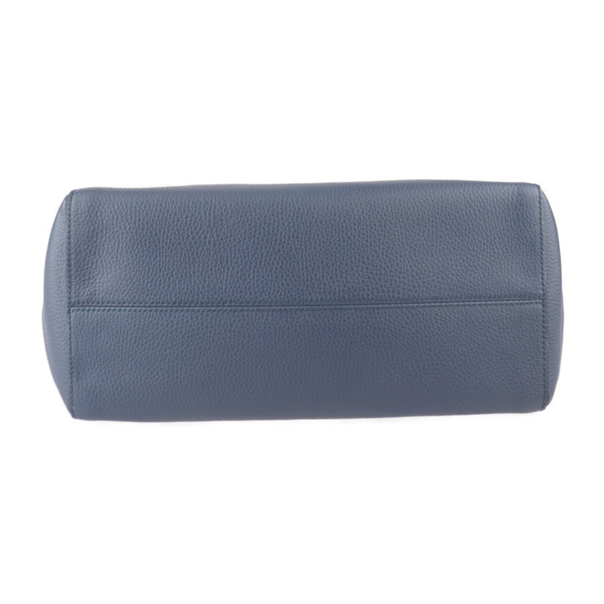 Gucci Navy Leather Handbag Shoulder Bag Tote Bag (Pre-Owned)