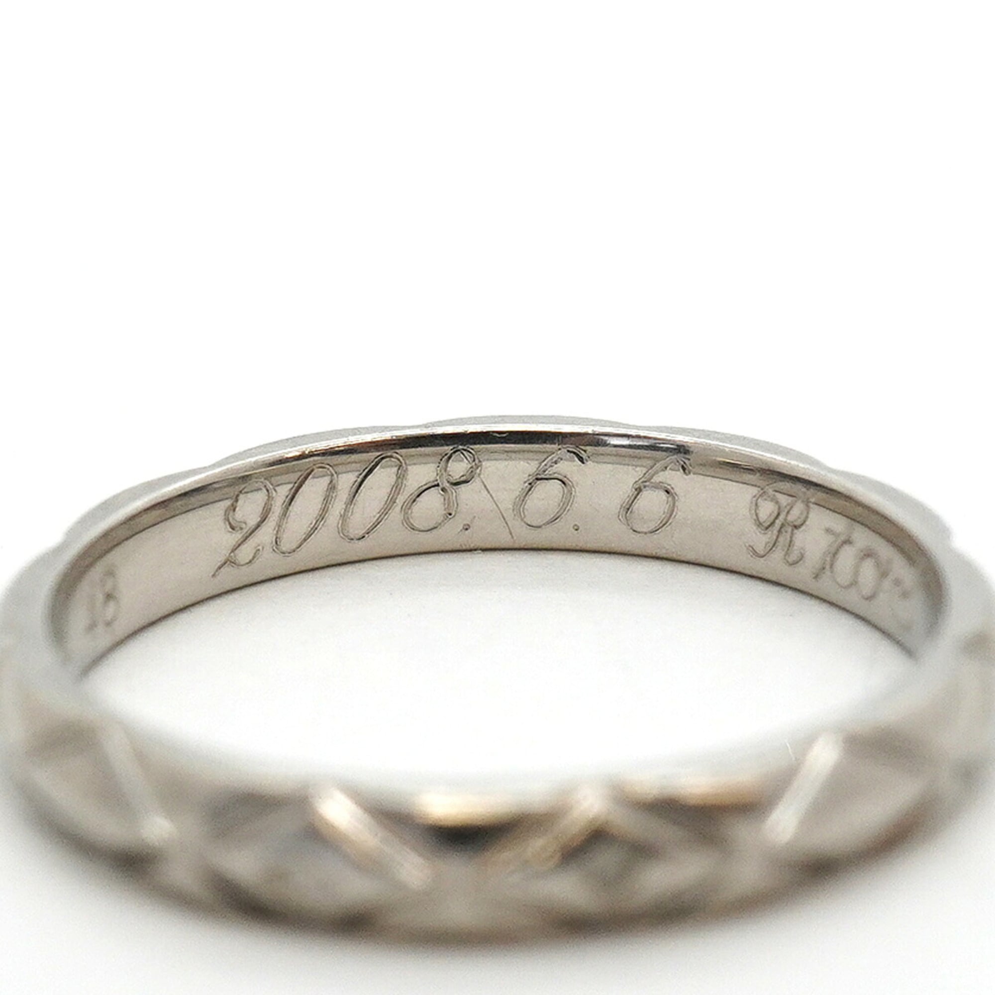 Chanel Platinum 950 Band Ring (Pre-Owned)