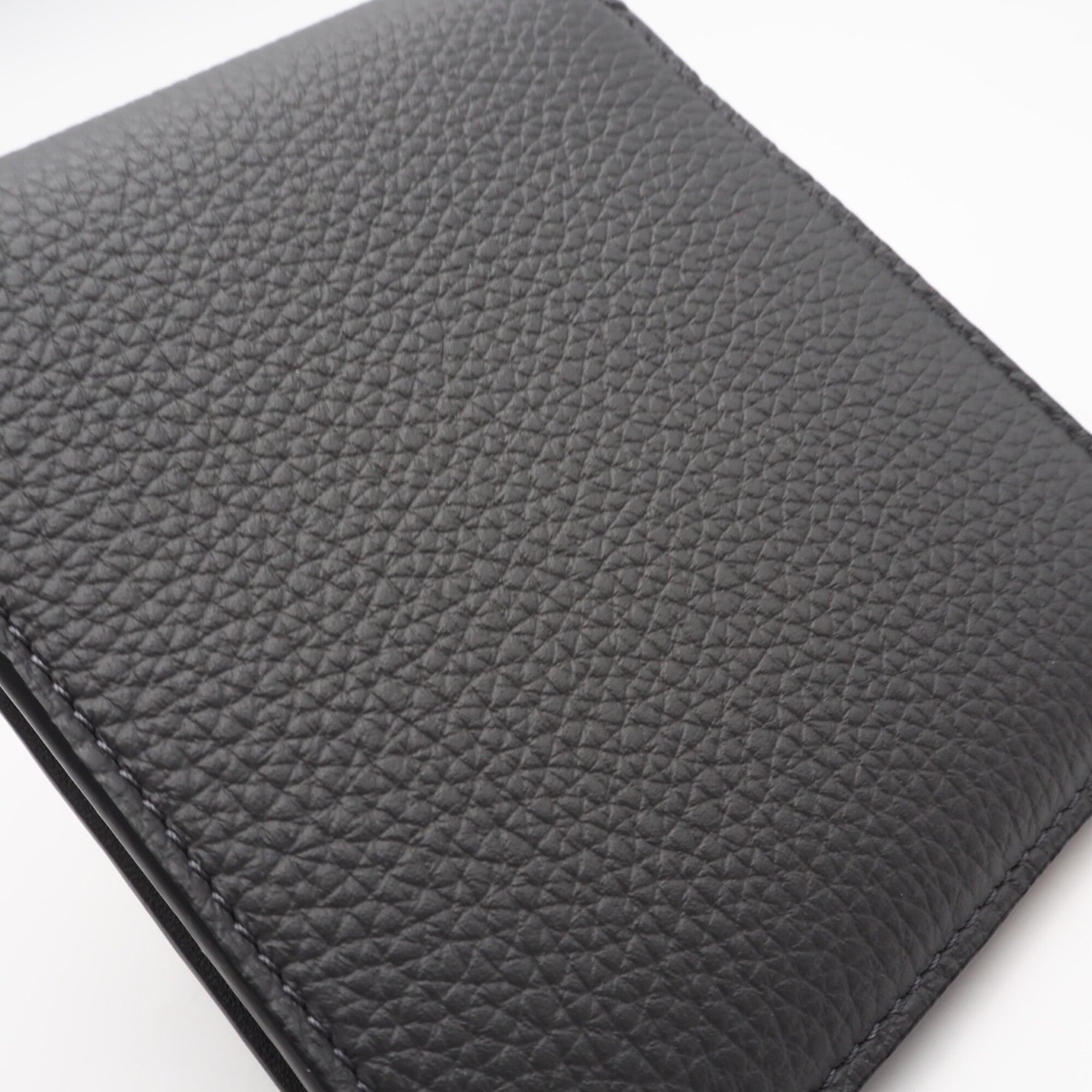 Loewe Black Gray Leather Wallet (Bi-Fold) (Pre-Owned)