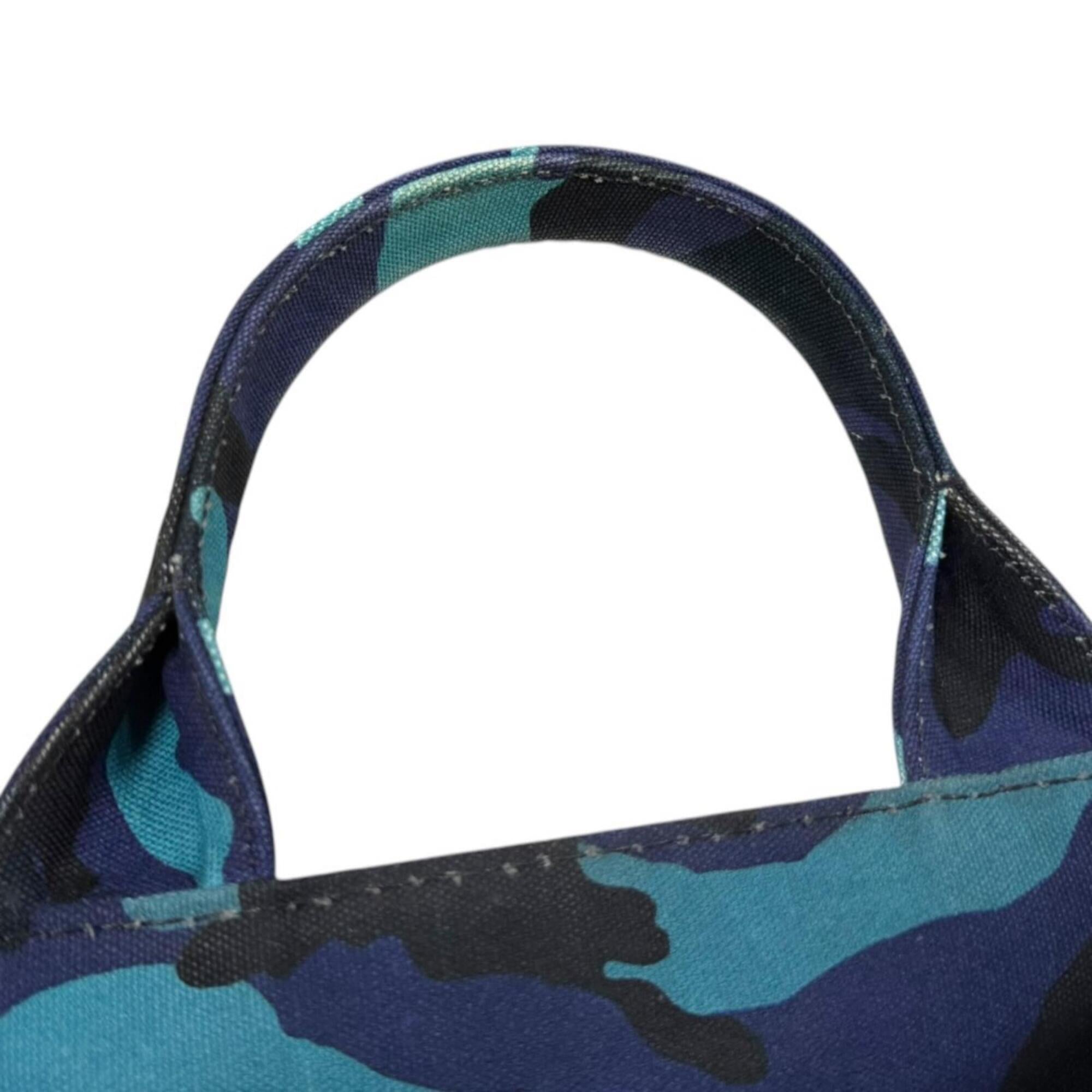 Prada Blue Camouflage Royal Canvas Handbag Shoulder Bag (Pre-Owned)