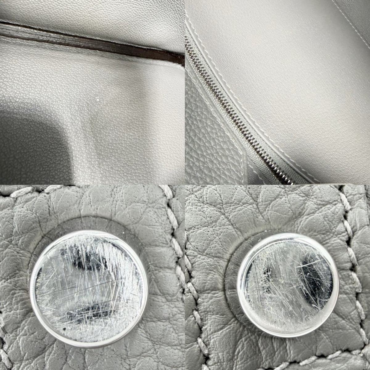 Hermes Gray Togo Leather Handbag (Pre-Owned)