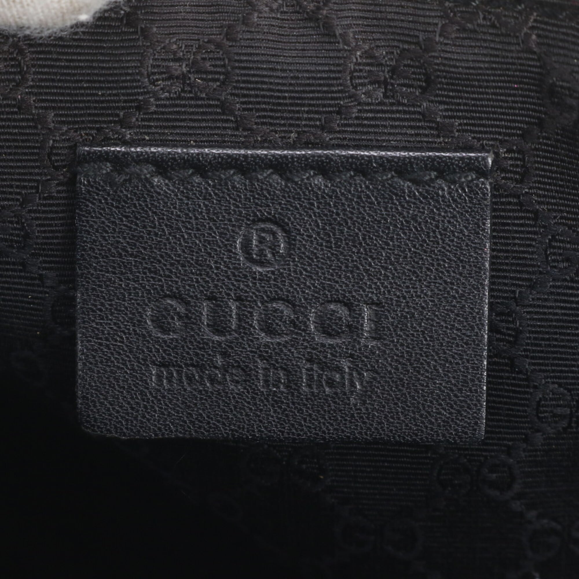Gucci Black Brown Leather Canvas Handbag Shoulder Bag (Pre-Owned)