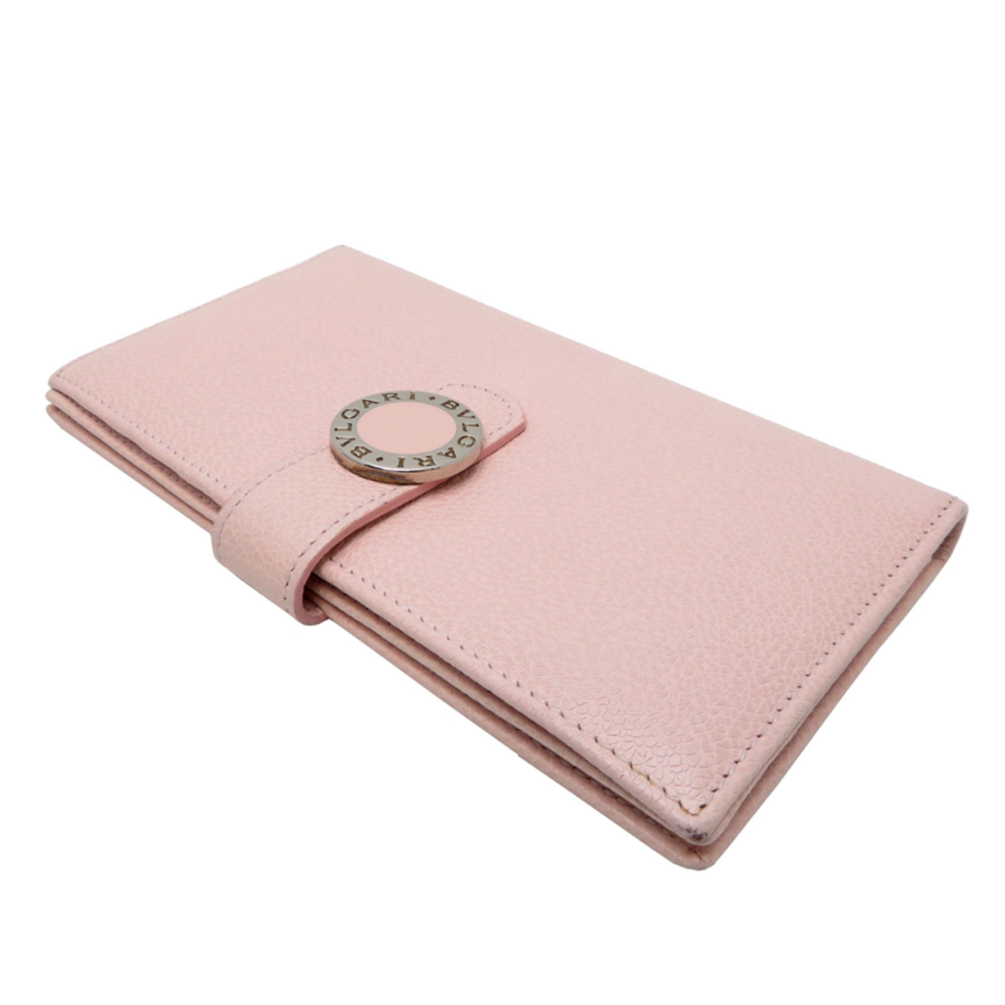 Bvlgari Pink Leather Long Wallet (Bi-Fold) (Pre-Owned)