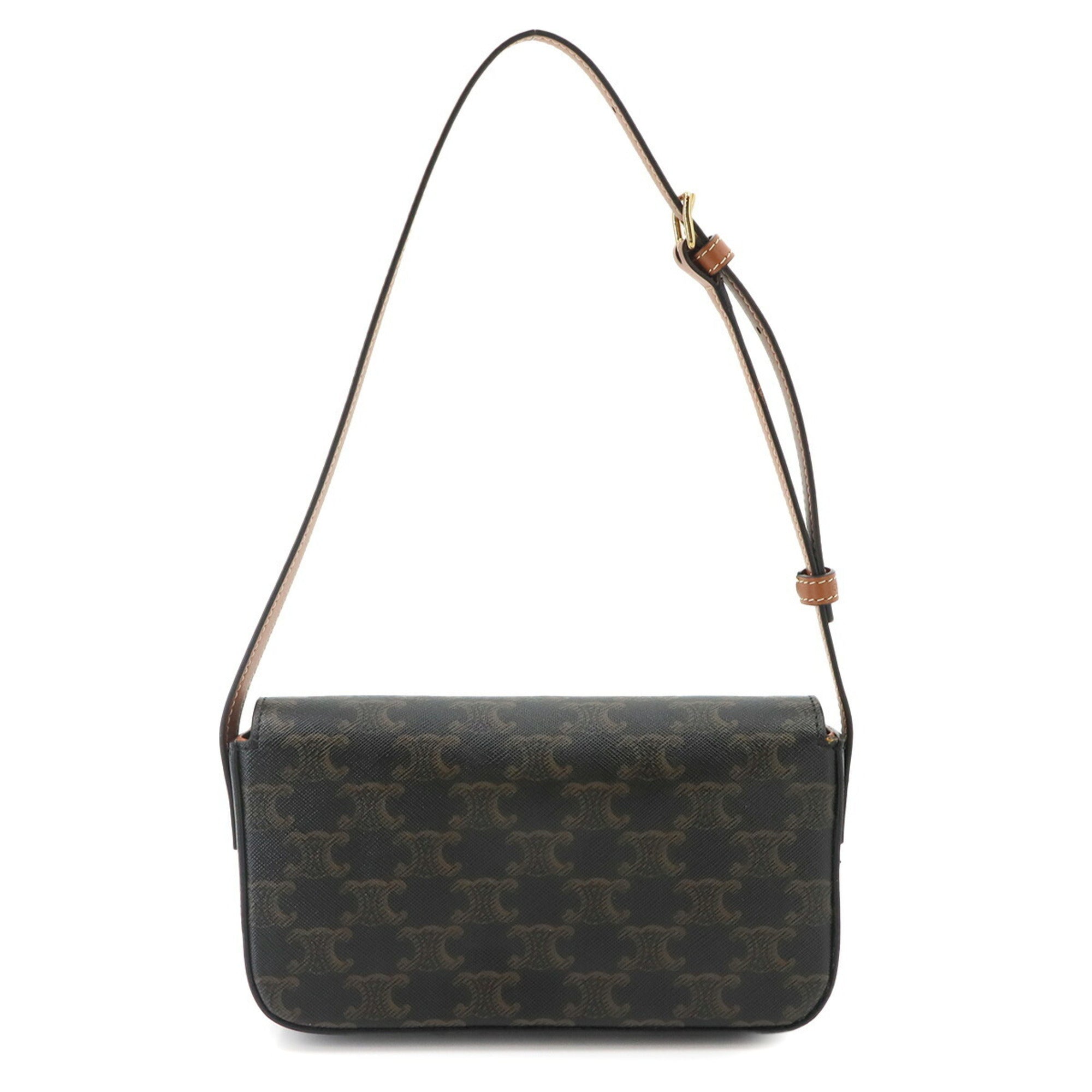 Celine Black Brown Pvc Leather Handbag Shoulder Bag (Pre-Owned)