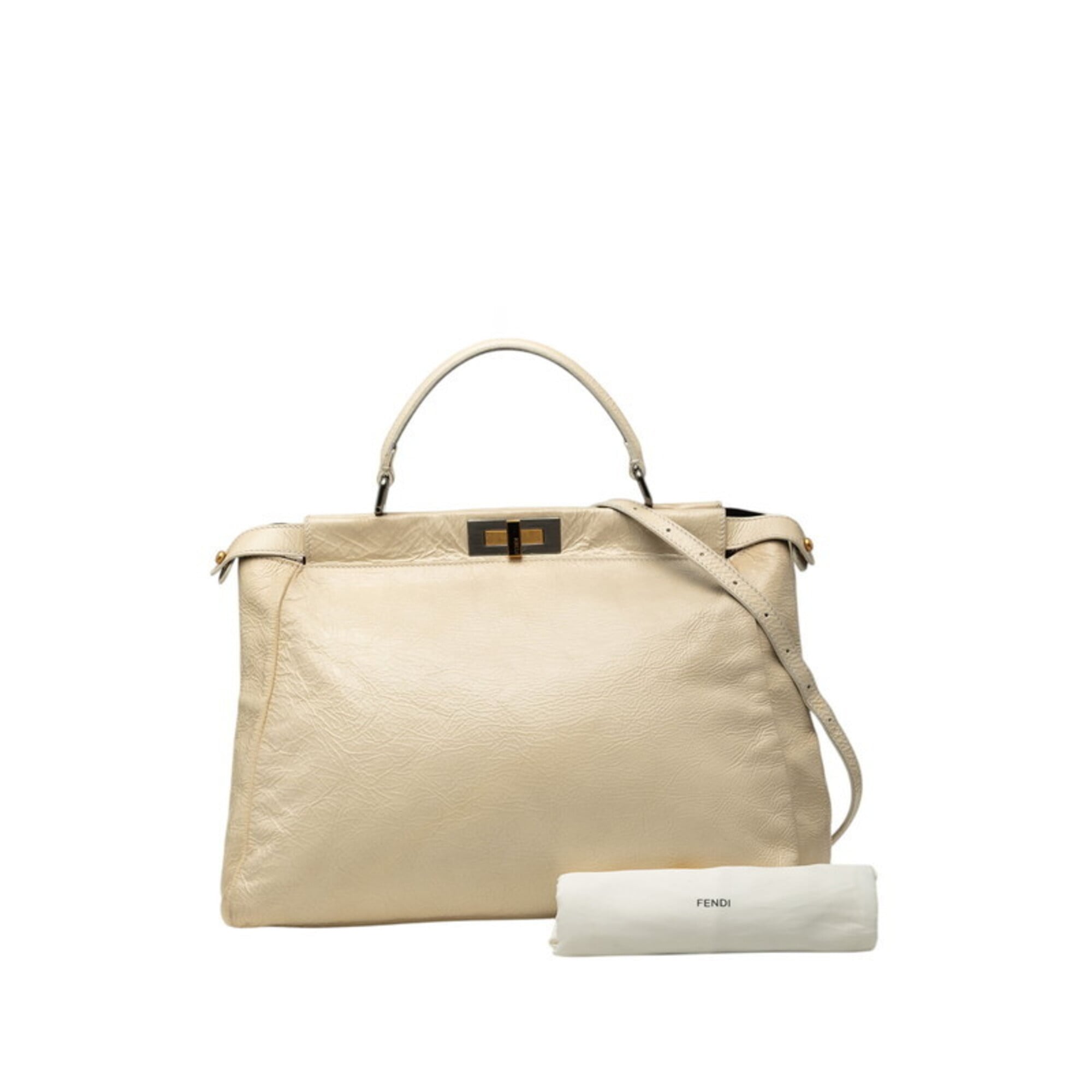 Fendi Ivory White Handbag Shoulder Bag (Pre-Owned)