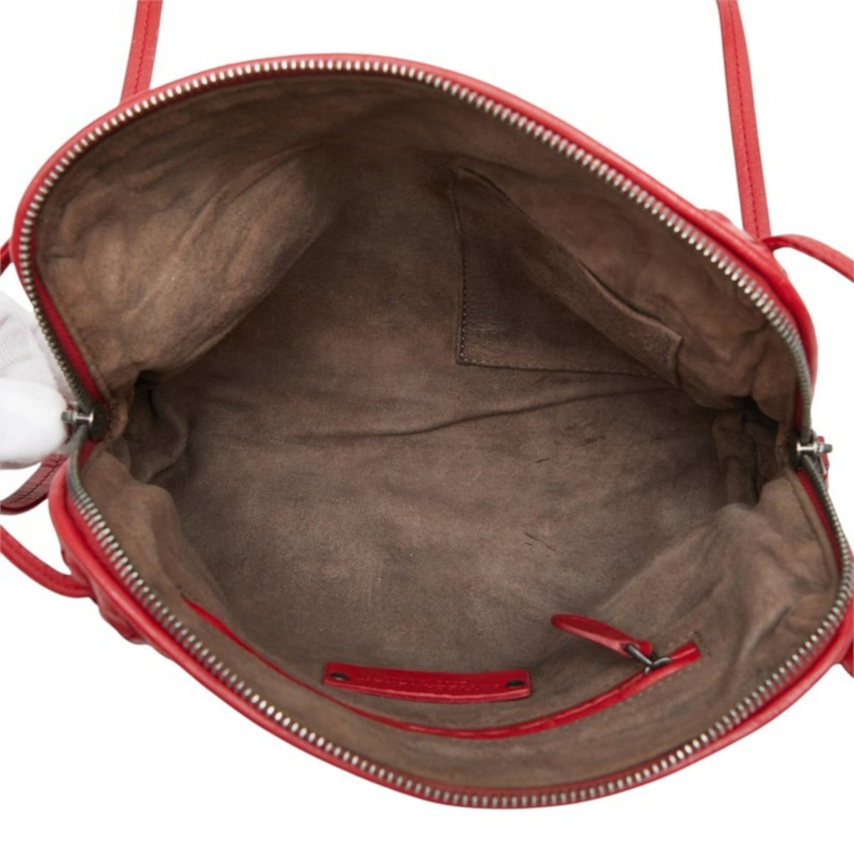 Bottega Veneta Red Color Leather Shoulder Bag (Pre-Owned)
