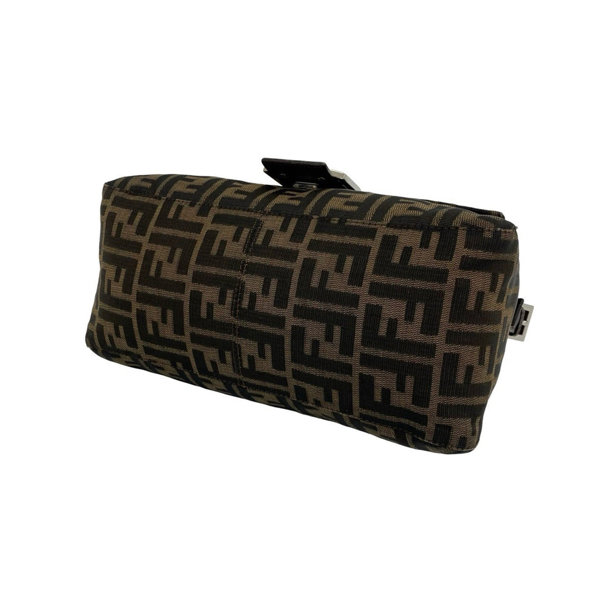 Fendi Black Brown Canvas Leather Shoulder Bag (Pre-Owned)