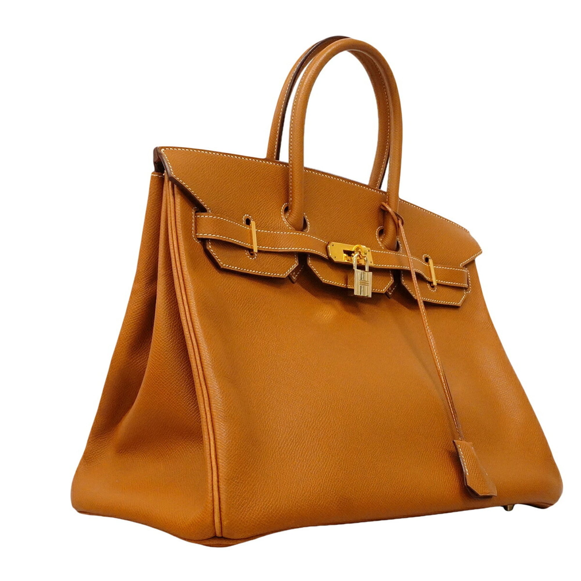 Hermes Gold Leather Handbag (Pre-Owned)