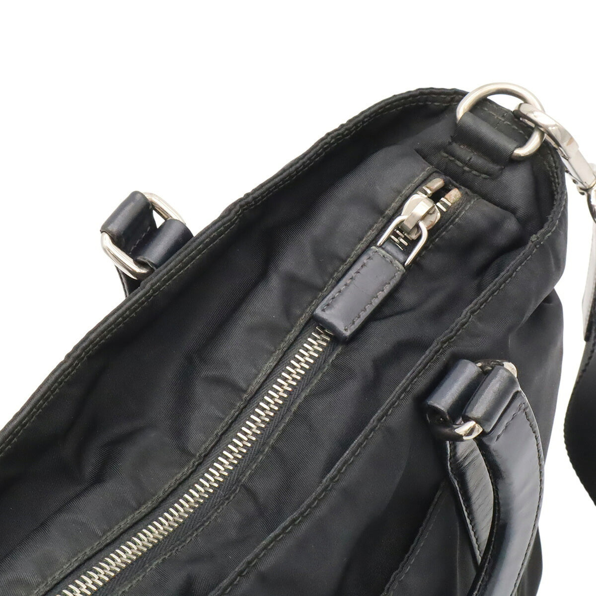 Prada Black Blue Nero Nylon Handbag Shoulder Bag Tote Bag (Pre-Owned)