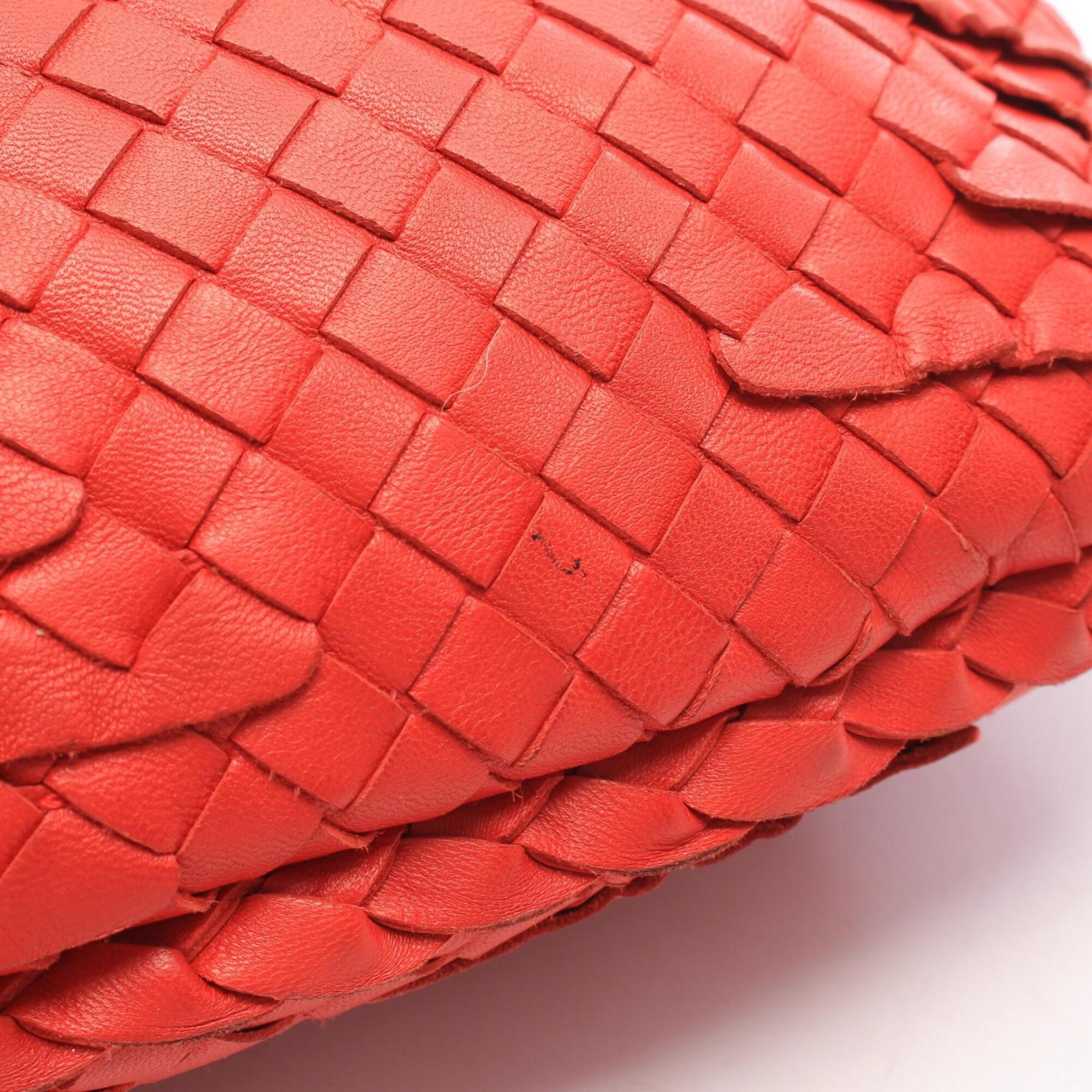 Bottega Veneta Red Color Leather Handbag Shoulder Bag (Pre-Owned)