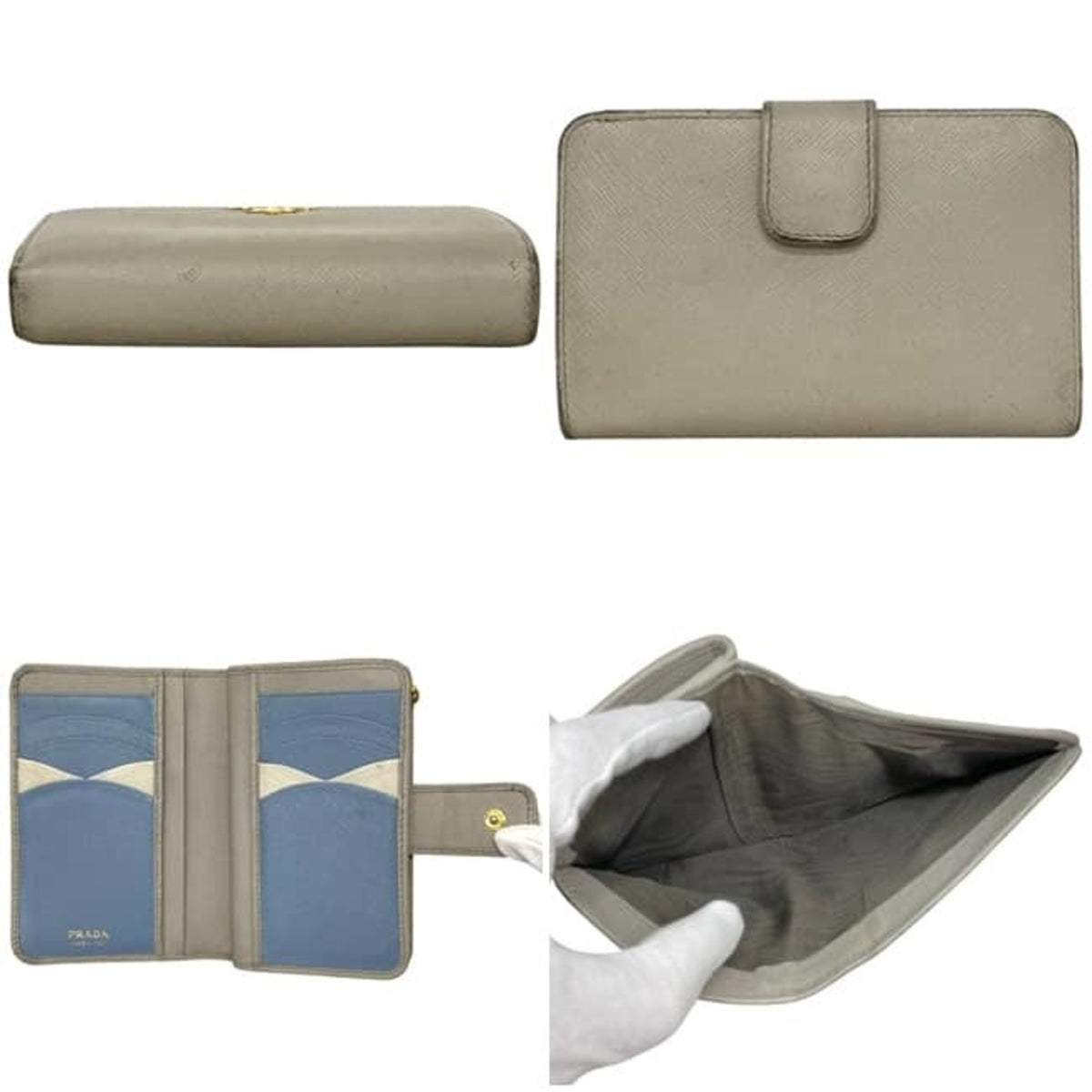 Prada Beige Saffiano Wallet (Bi-Fold) (Pre-Owned)