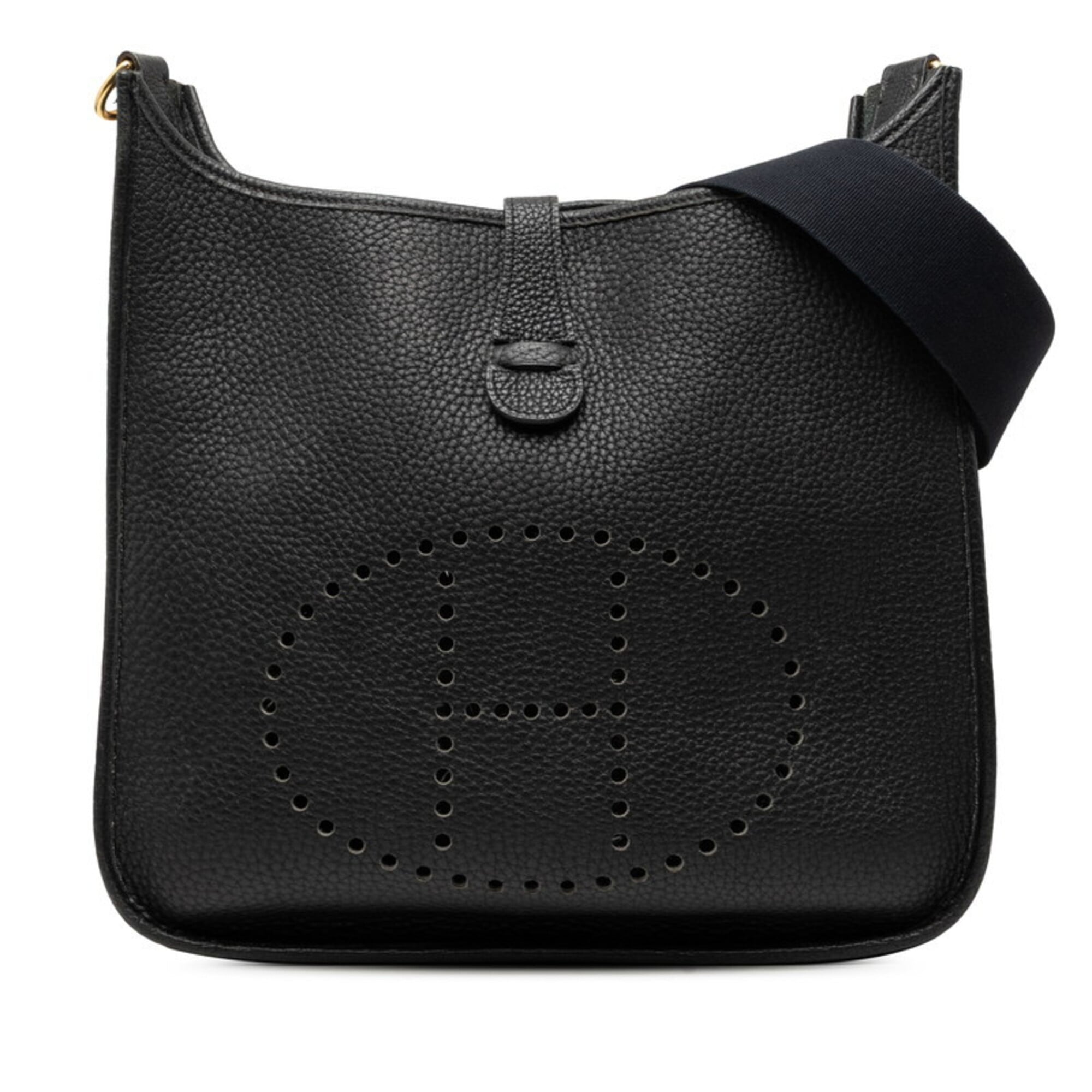 Hermes Black Taurillon Clemence Leather Shoulder Bag (Pre-Owned)