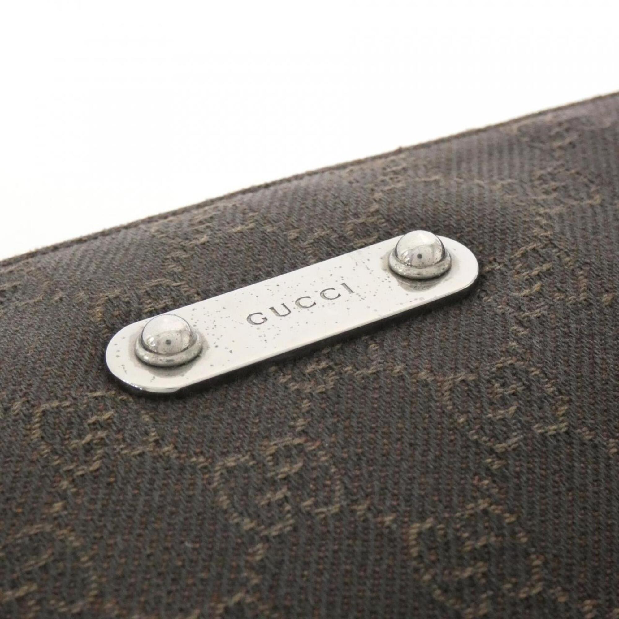 Gucci Dark Brown Denim Shoulder Bag (Pre-Owned)