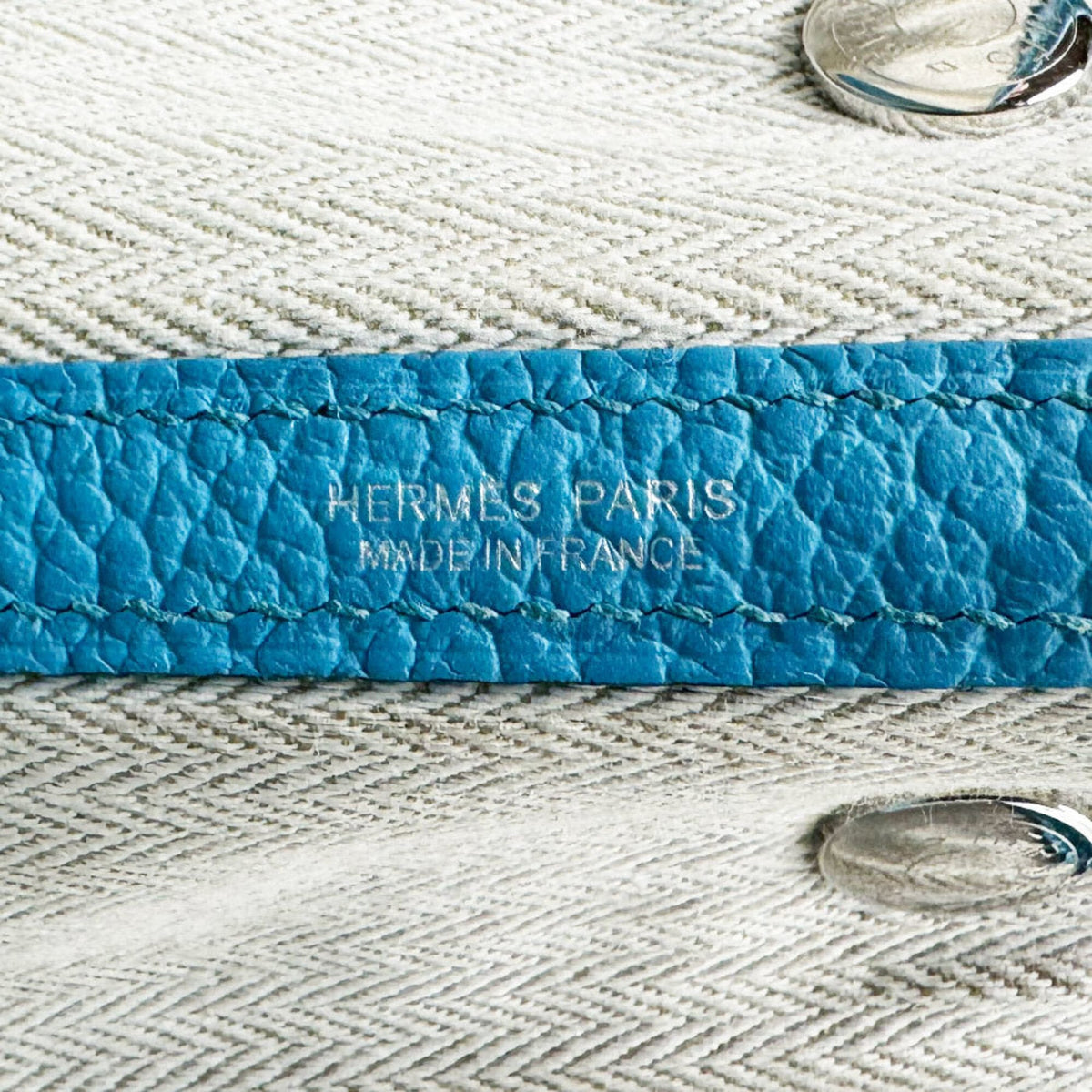 Hermes Blue Buffalo Leather Handbag (Pre-Owned)