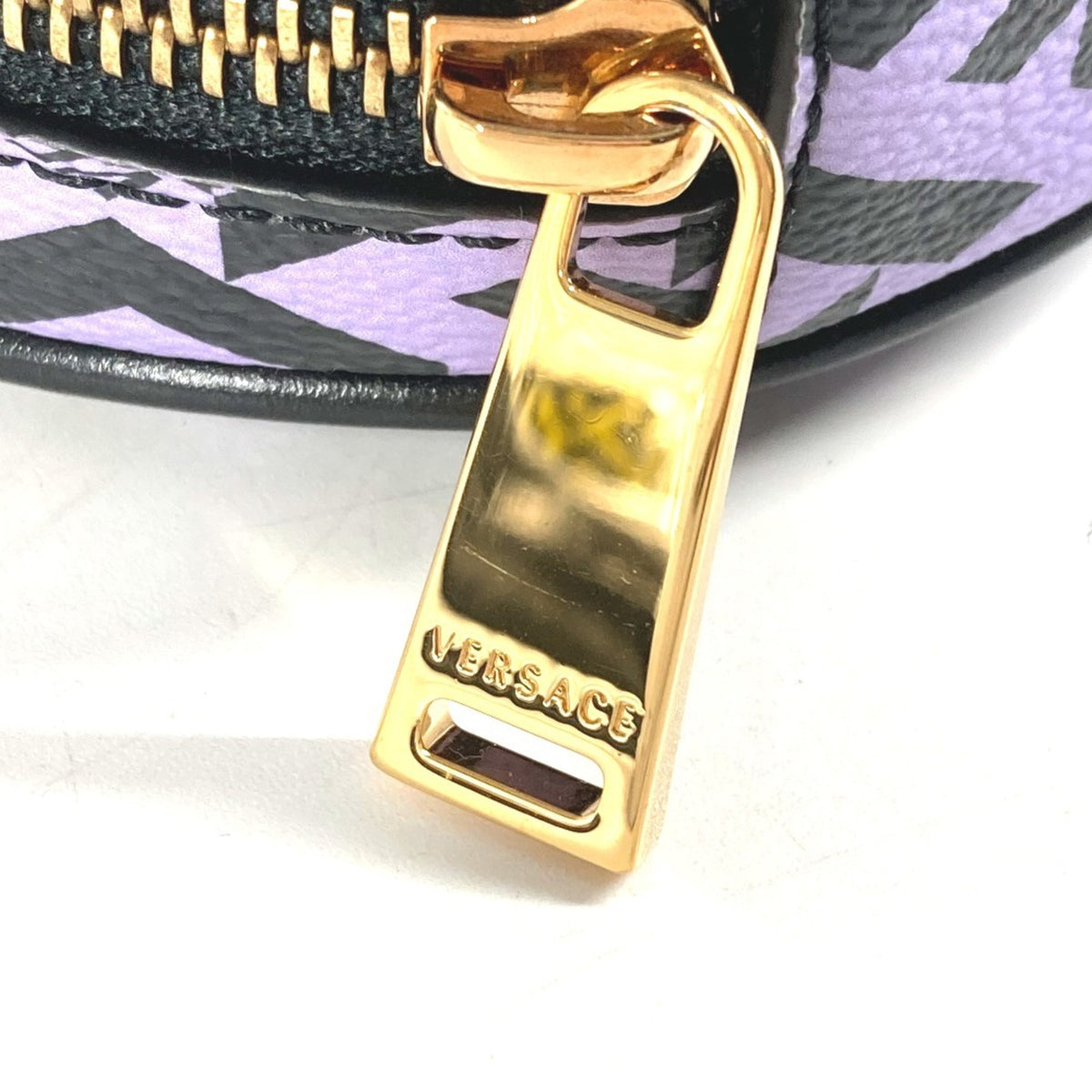 Versace Black Purple Leather Pouch (Pre-Owned)