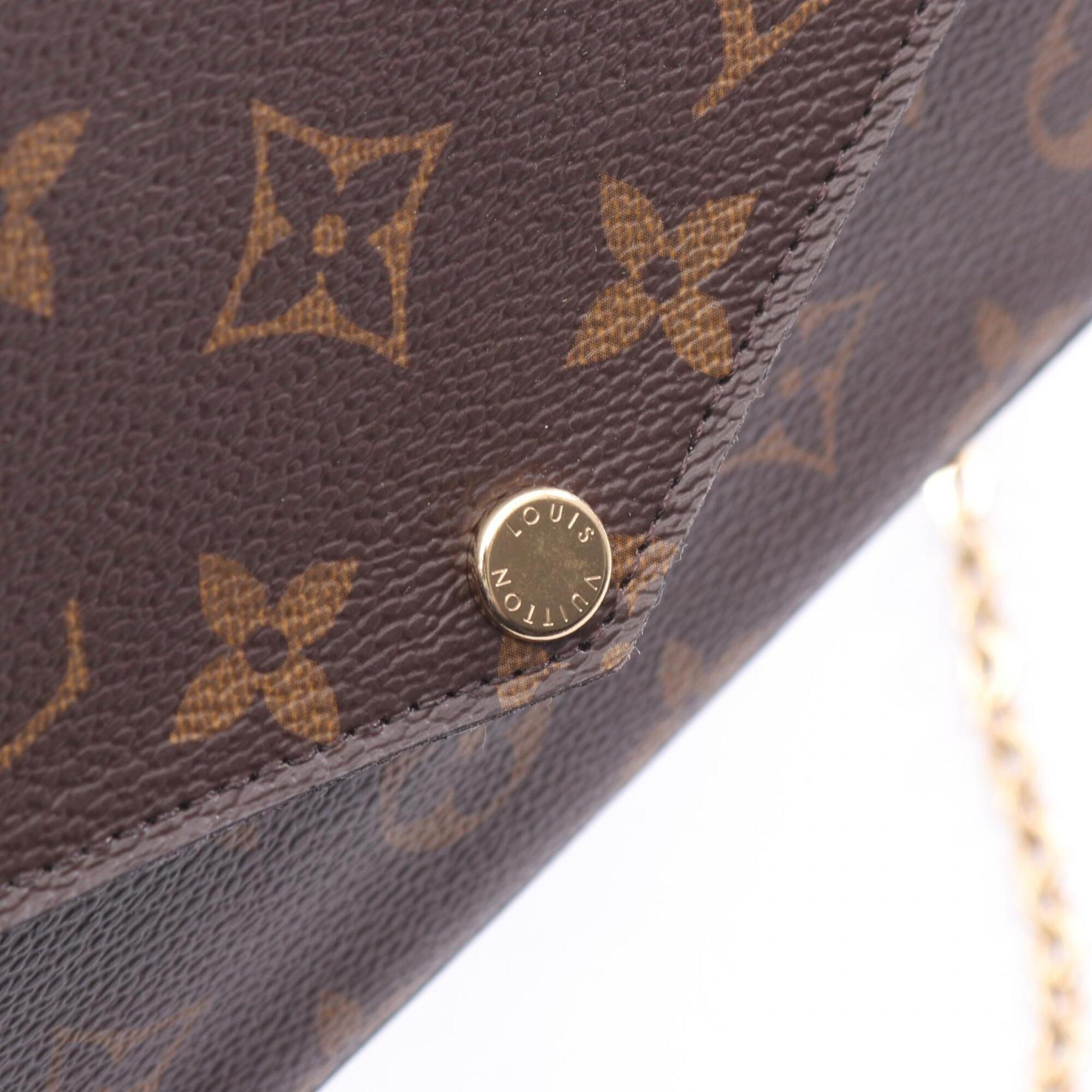 Louis Vuitton Brown Fuchsia Pvc Coated Canvas Leather Handbag Pochette Shoulder Bag (Pre-Owned)