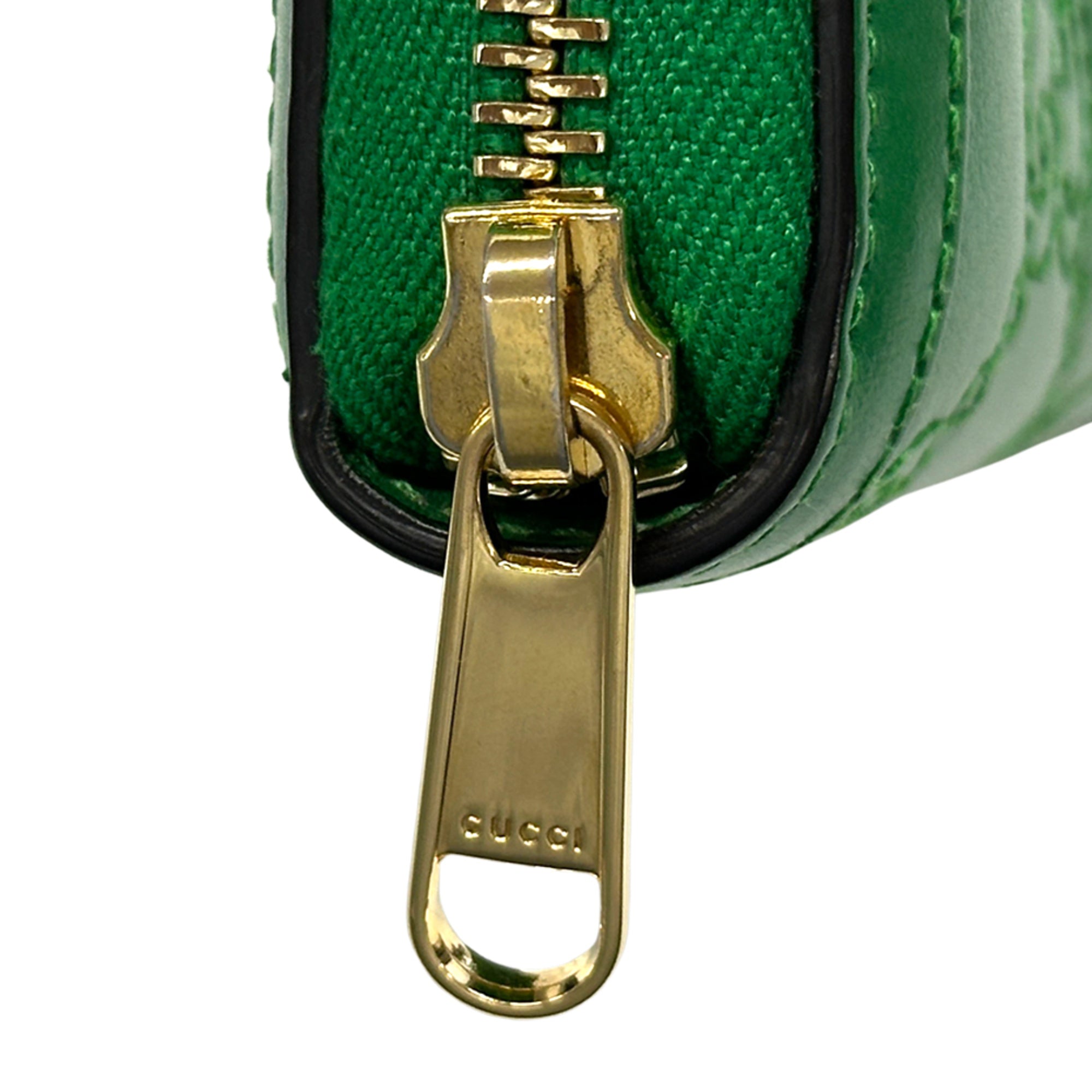 Gucci Green Leather Long Wallet (Bi-Fold) (Pre-Owned)