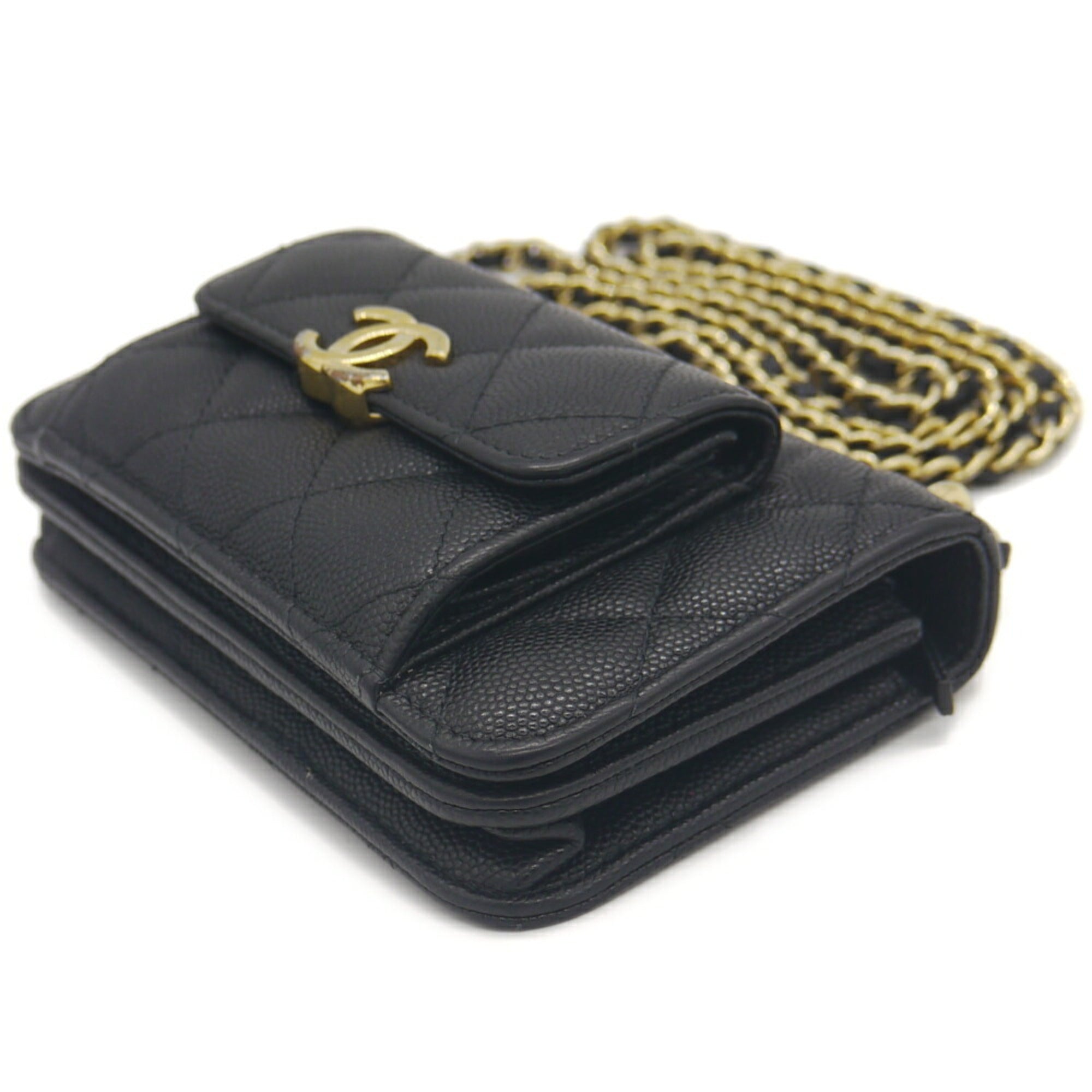 Chanel Black Grained Calfskin Shoulder Bag (Pre-Owned)