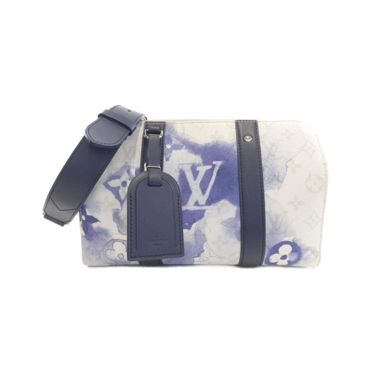 Louis Vuitton Monogram Blue Coated Canvas Boston Bag (Pre-Owned)