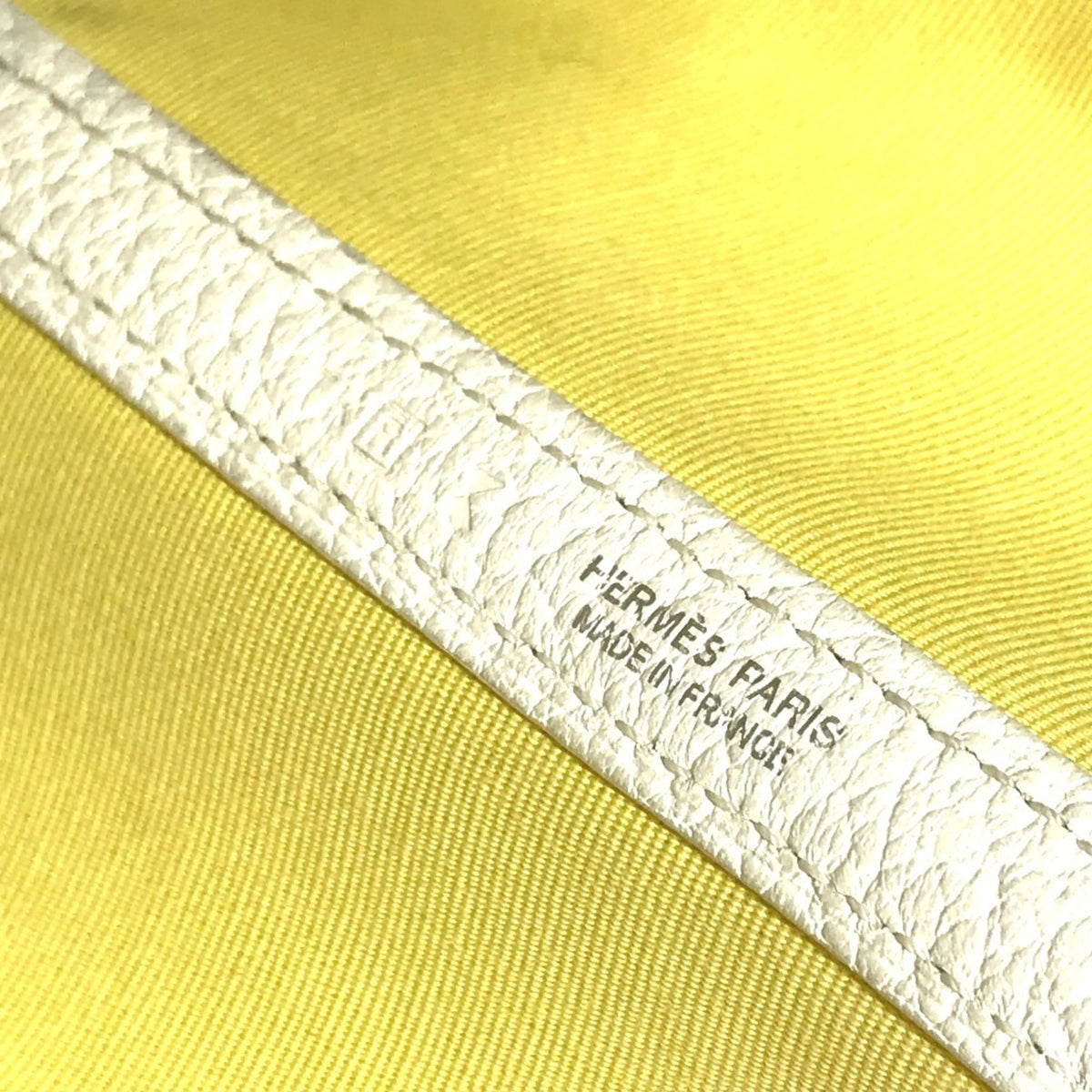 Hermes White Yellow Toile H Handbag Tote Bag (Pre-Owned)