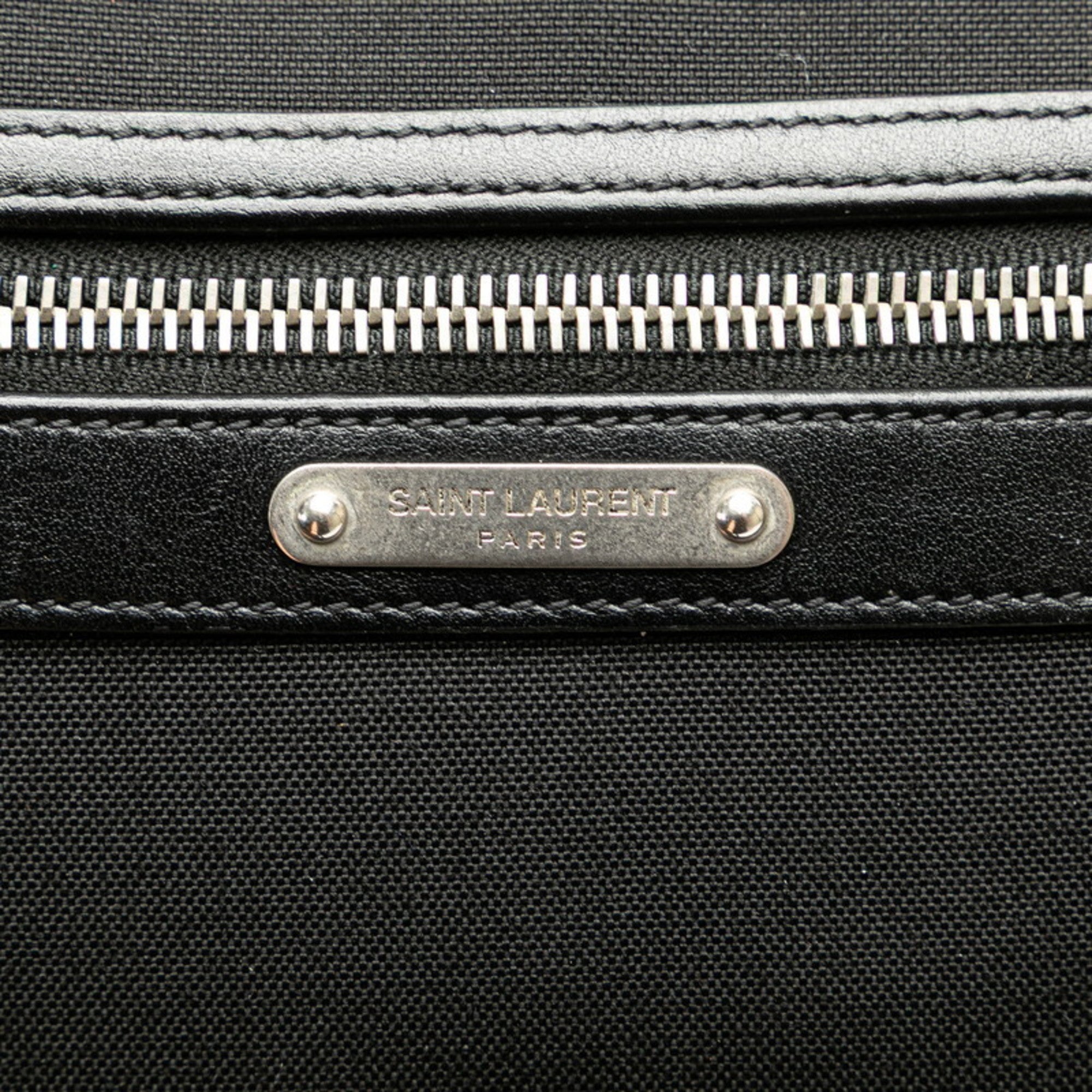 Saint Laurent Black Canvas Leather Fanny Pack (Pre-Owned)