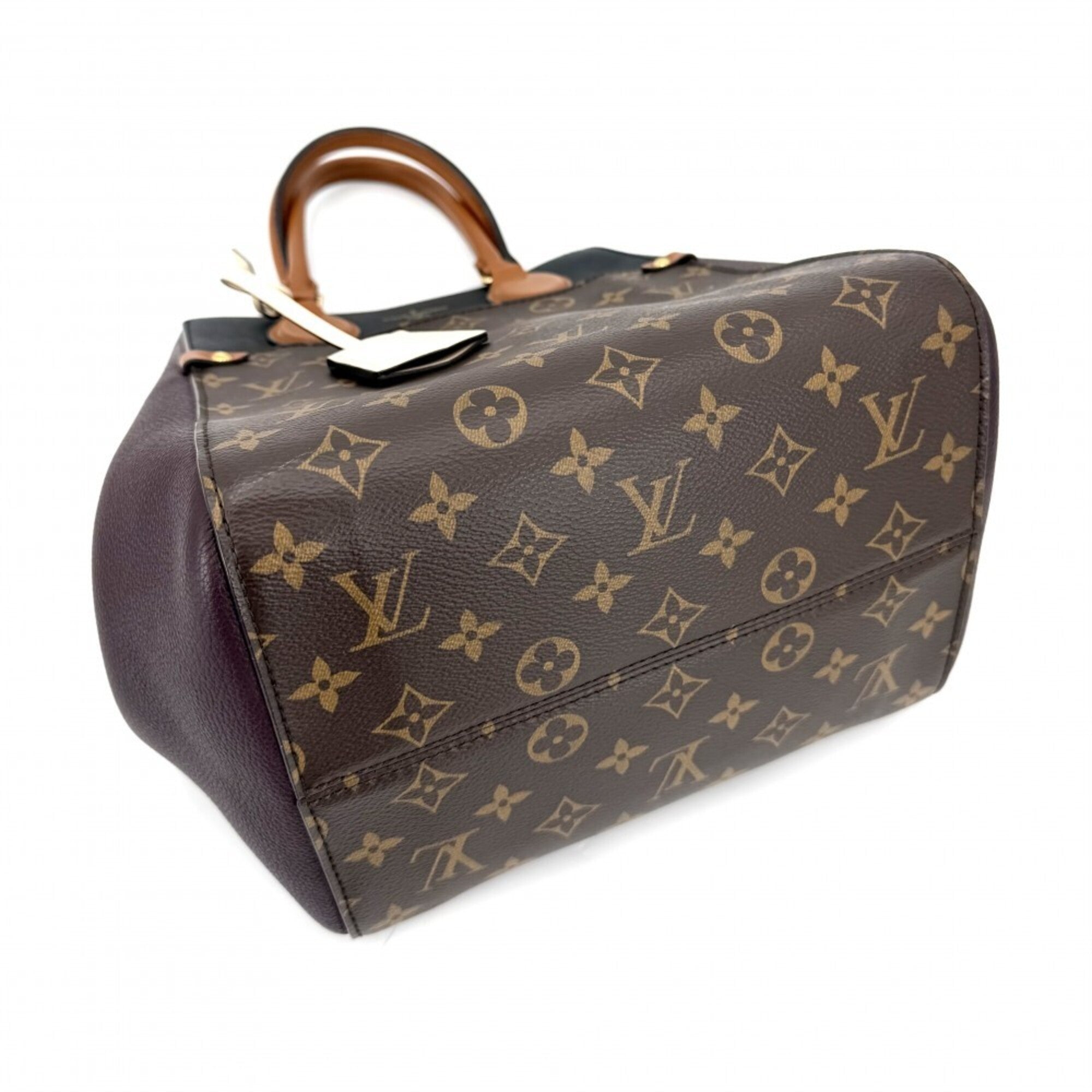 Louis Vuitton Black Bordeaux Brown Monogram Canvas Handbag Shoulder Bag Tote Bag (Pre-Owned)