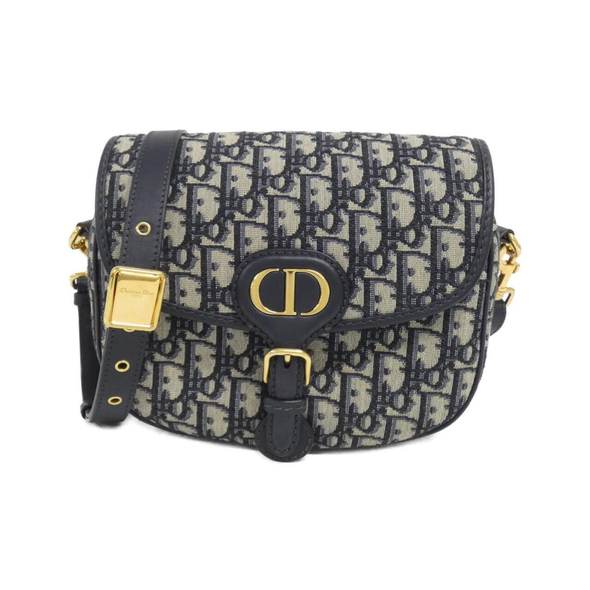 Christian Dior Blue Canvas Leather Shoulder Bag (Pre-Owned)