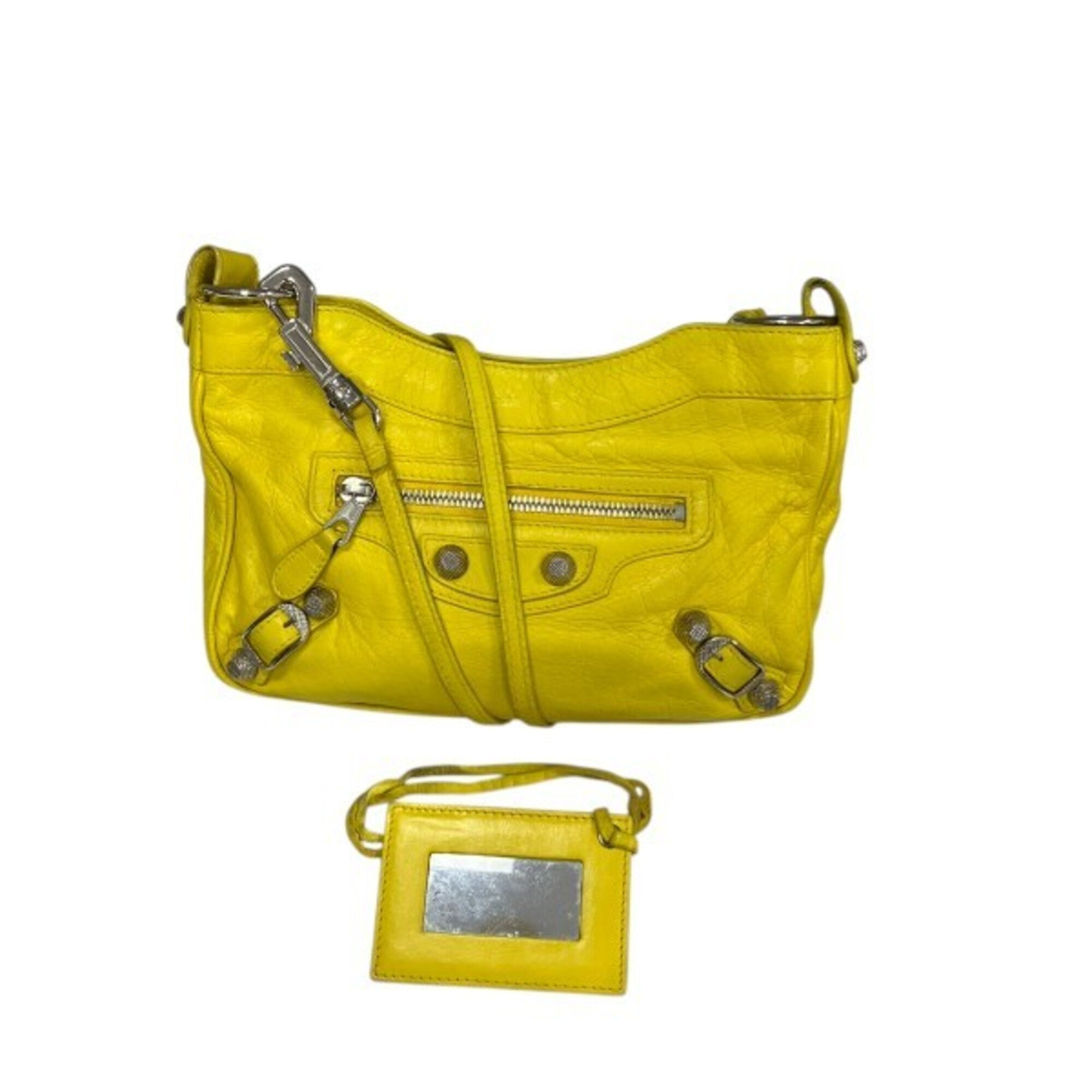 Balenciaga Giant Yellow Leather Handbag Shoulder Bag (Pre-Owned)