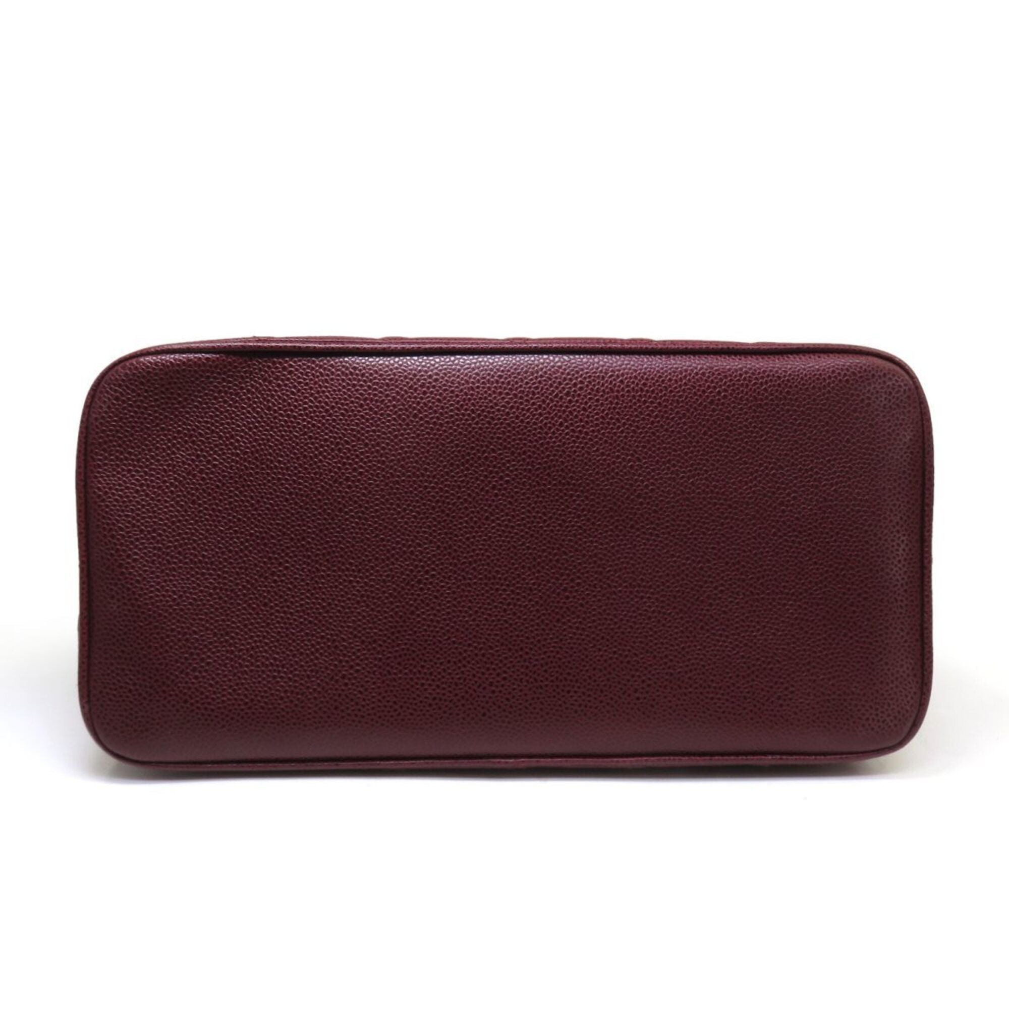 Chanel Bordeaux Grained Calfskin Handbag Tote Bag (Pre-Owned)