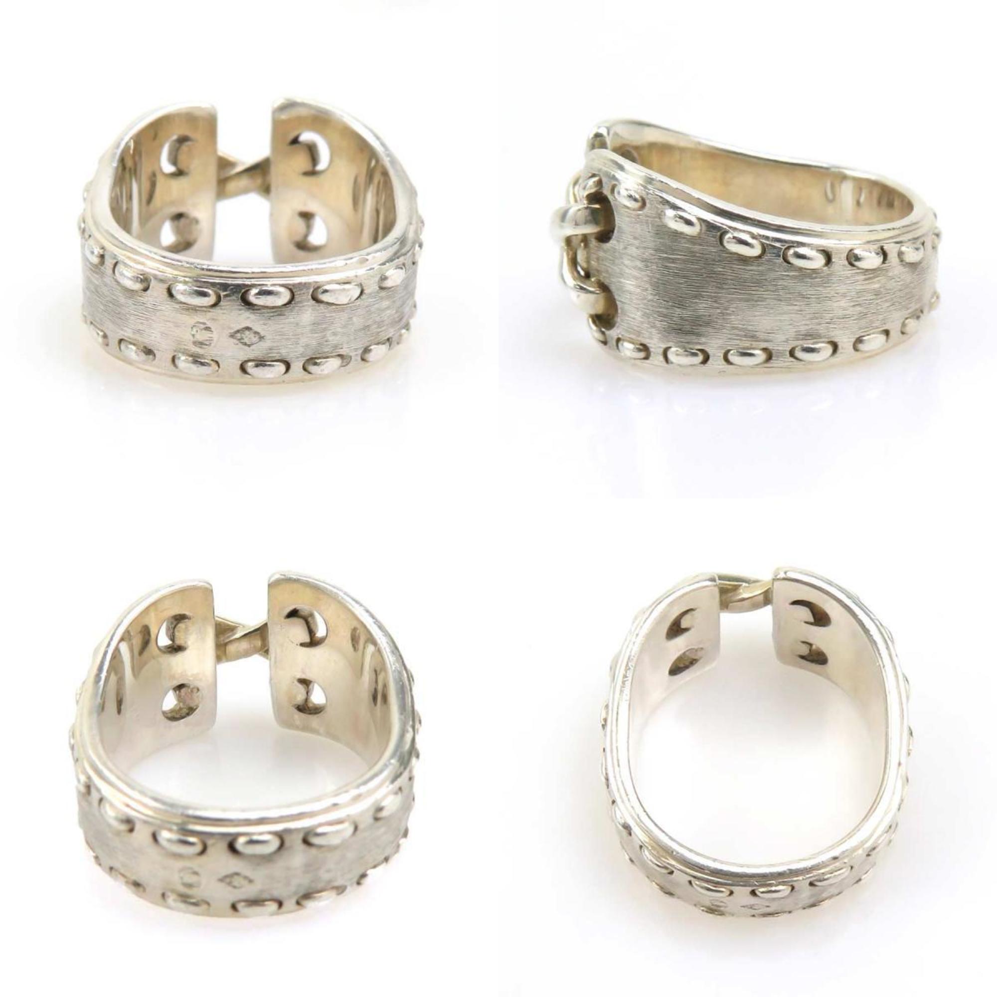 Hermes Silver Silver 925 Band Ring (Pre-Owned)