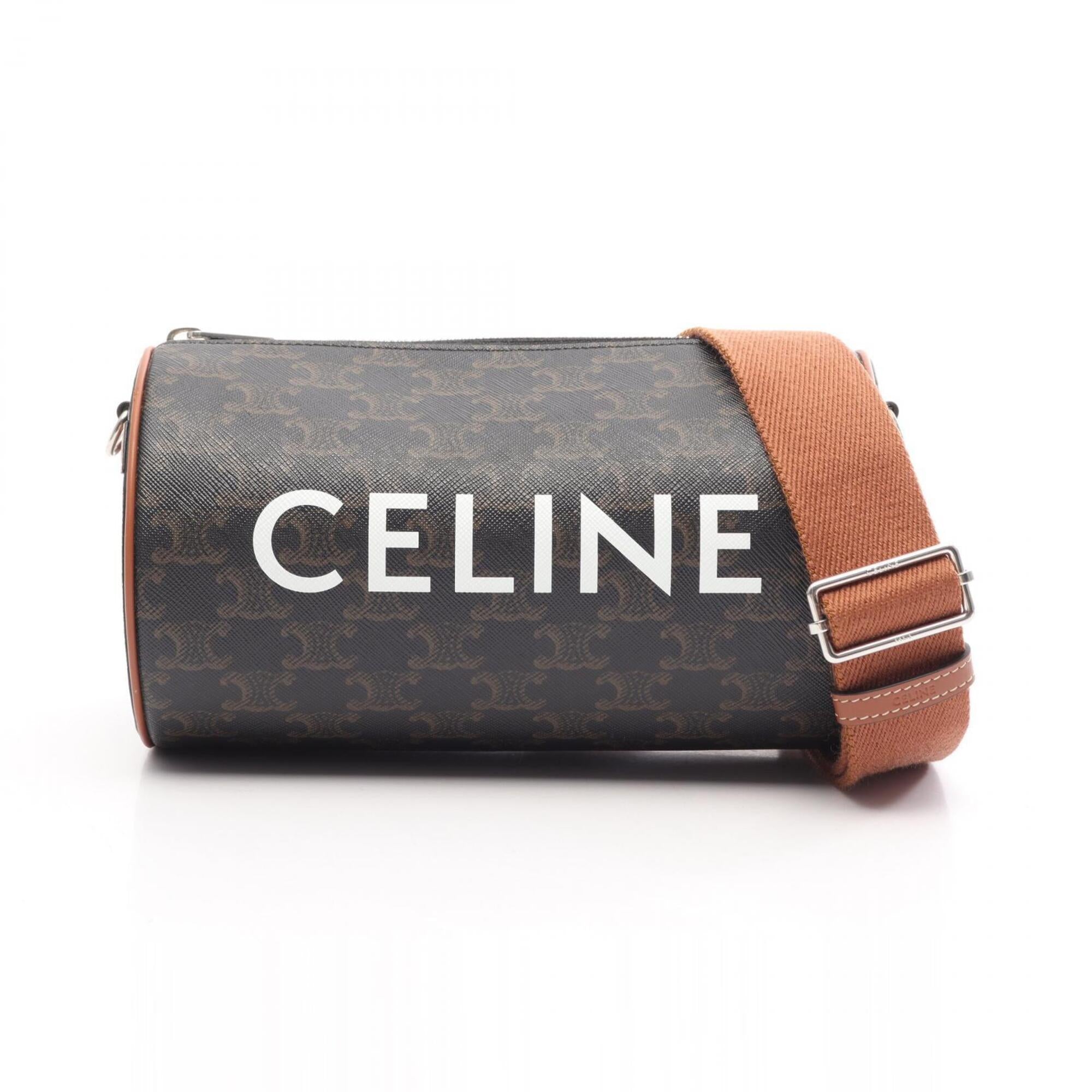 Celine Black Brown Coated Canvas Leather Handbag Shoulder Bag (Pre-Owned)