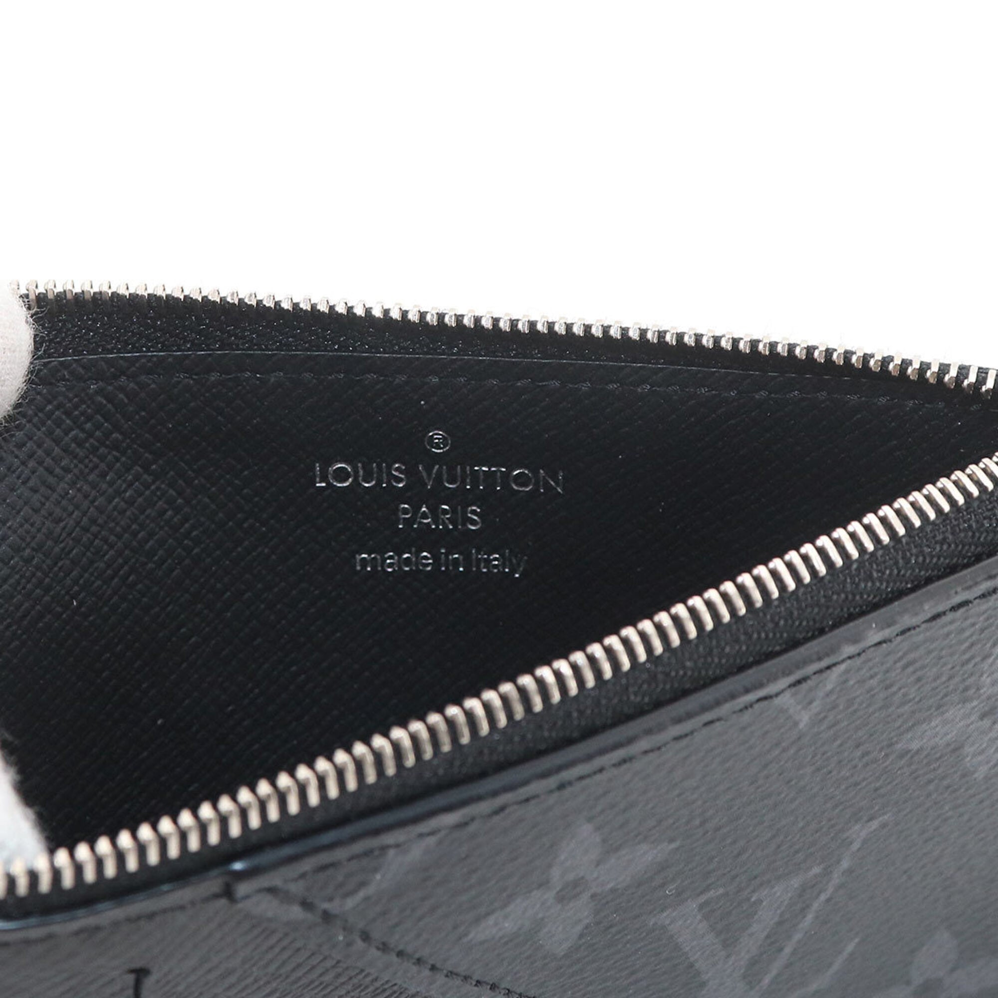 Louis Vuitton Noir Taiga Leather Monogram Eclipse Coin Purse/Coin Case (Pre-Owned)
