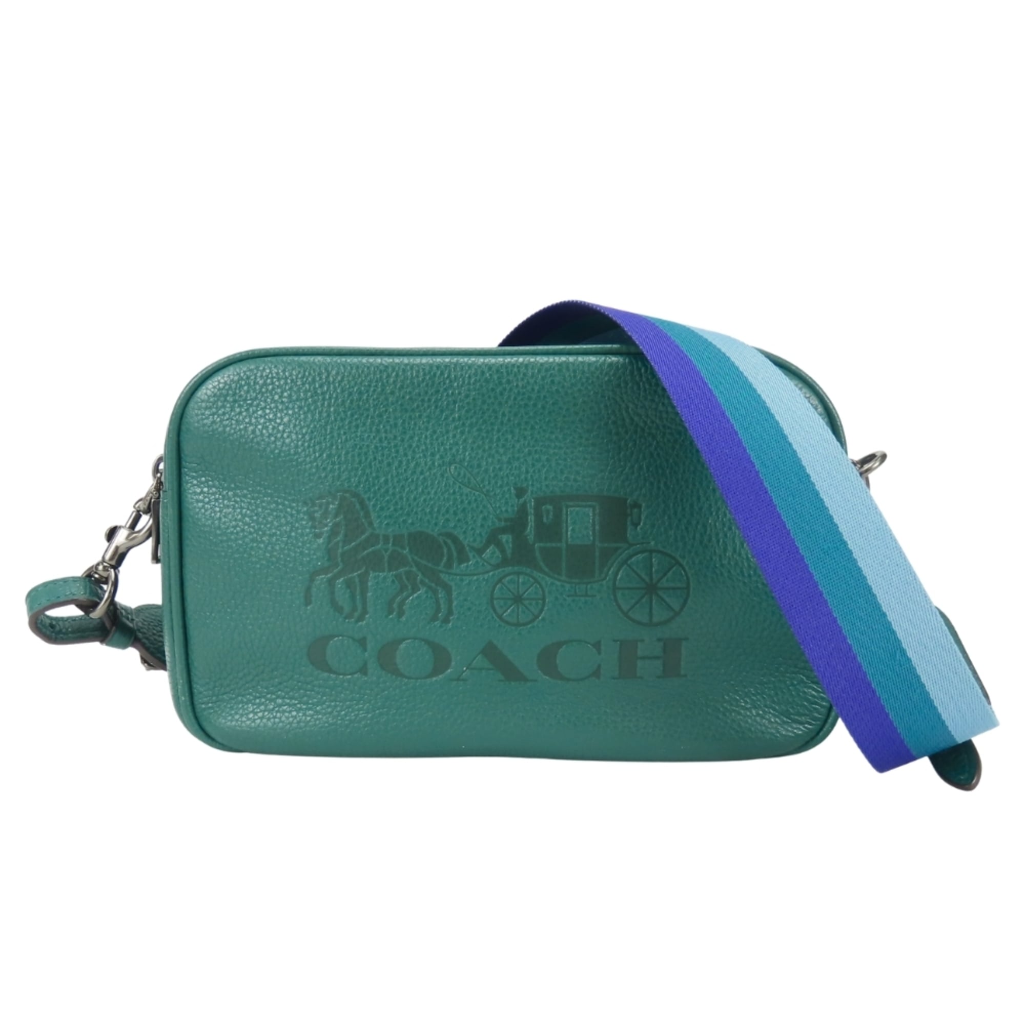 Coach Green Purple Blue Leather Shoulder Bag (Pre-Owned)
