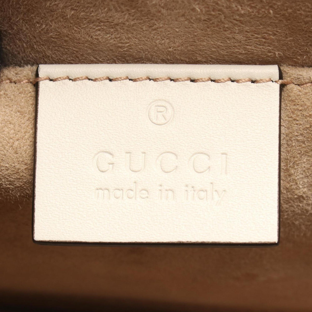 Gucci Navy Red Color White Leather Handbag (Pre-Owned)