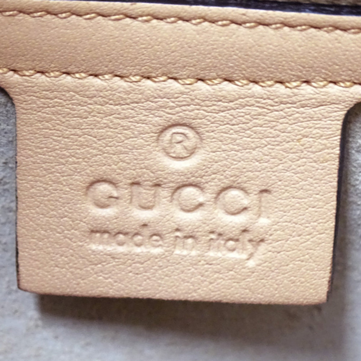 Gucci Beige Orange Yellow Leather Handbag Tote Bag (Pre-Owned)