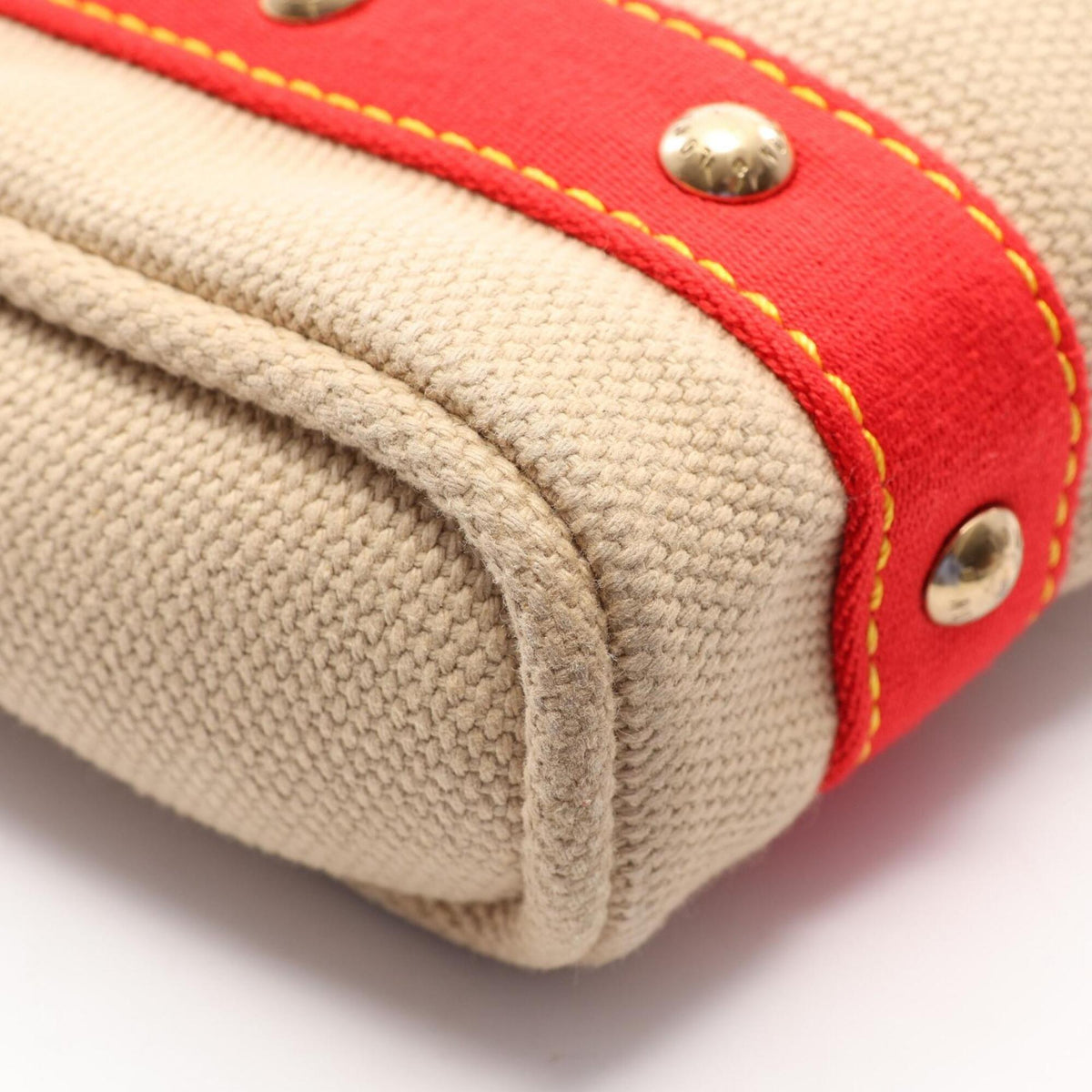 Louis Vuitton Antigua Beige Red Color Canvas Cuir Ombre Leather Handbag Tote Bag (Pre-Owned)