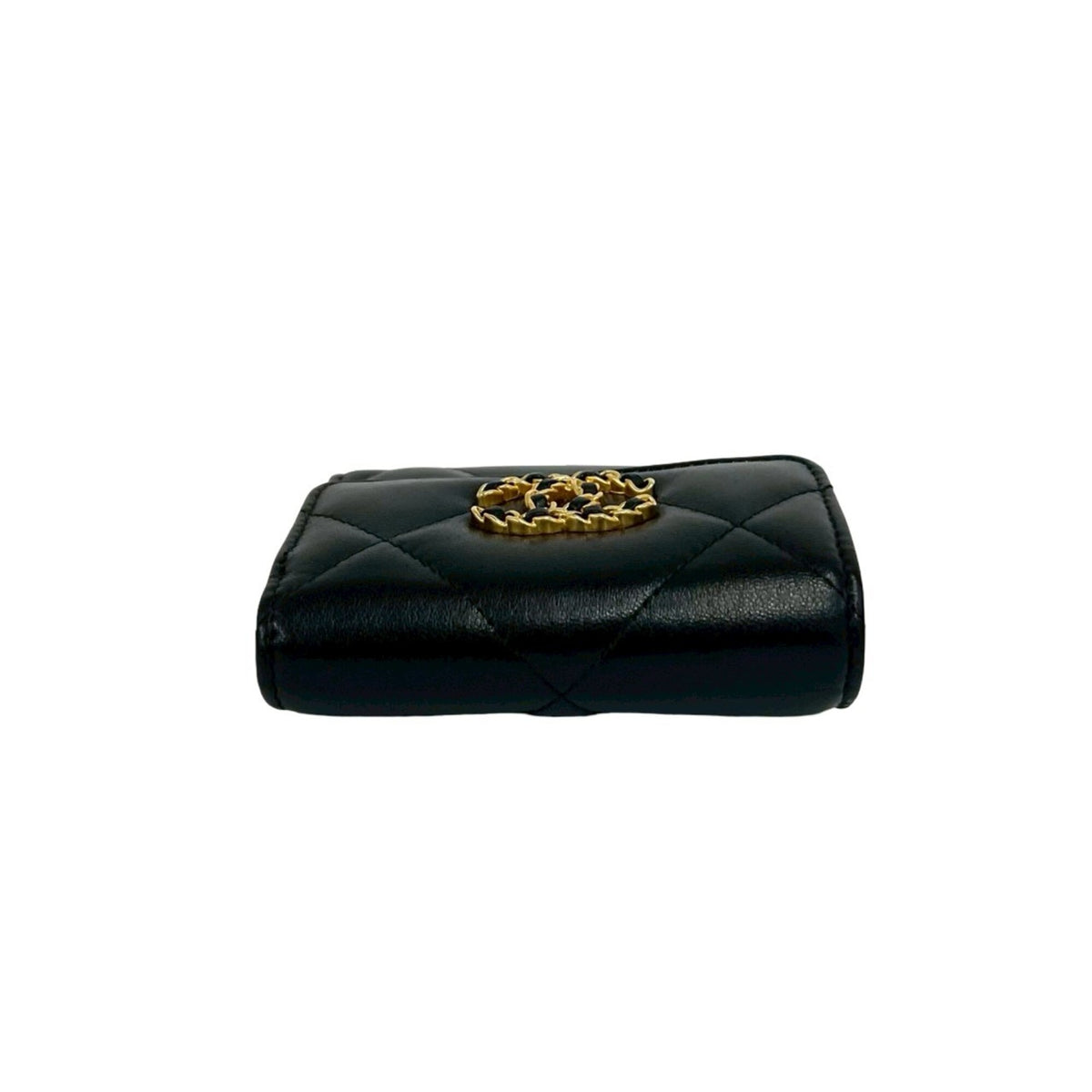 Chanel Black Leather Wallet (Tri-Fold) (Pre-Owned)