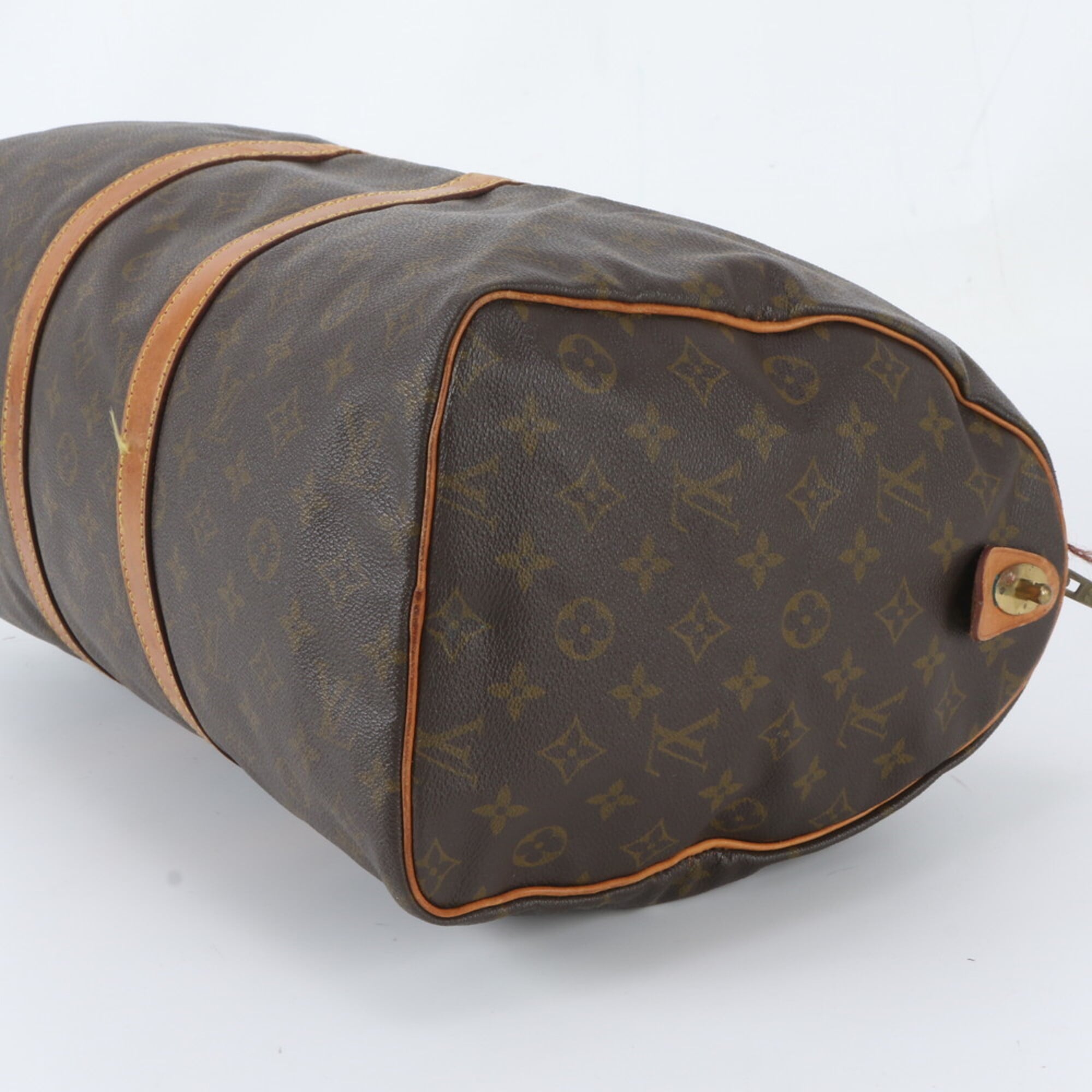 Louis Vuitton Brown Leather Coated Canvas Boston Bag Tote Bag (Pre-Owned)